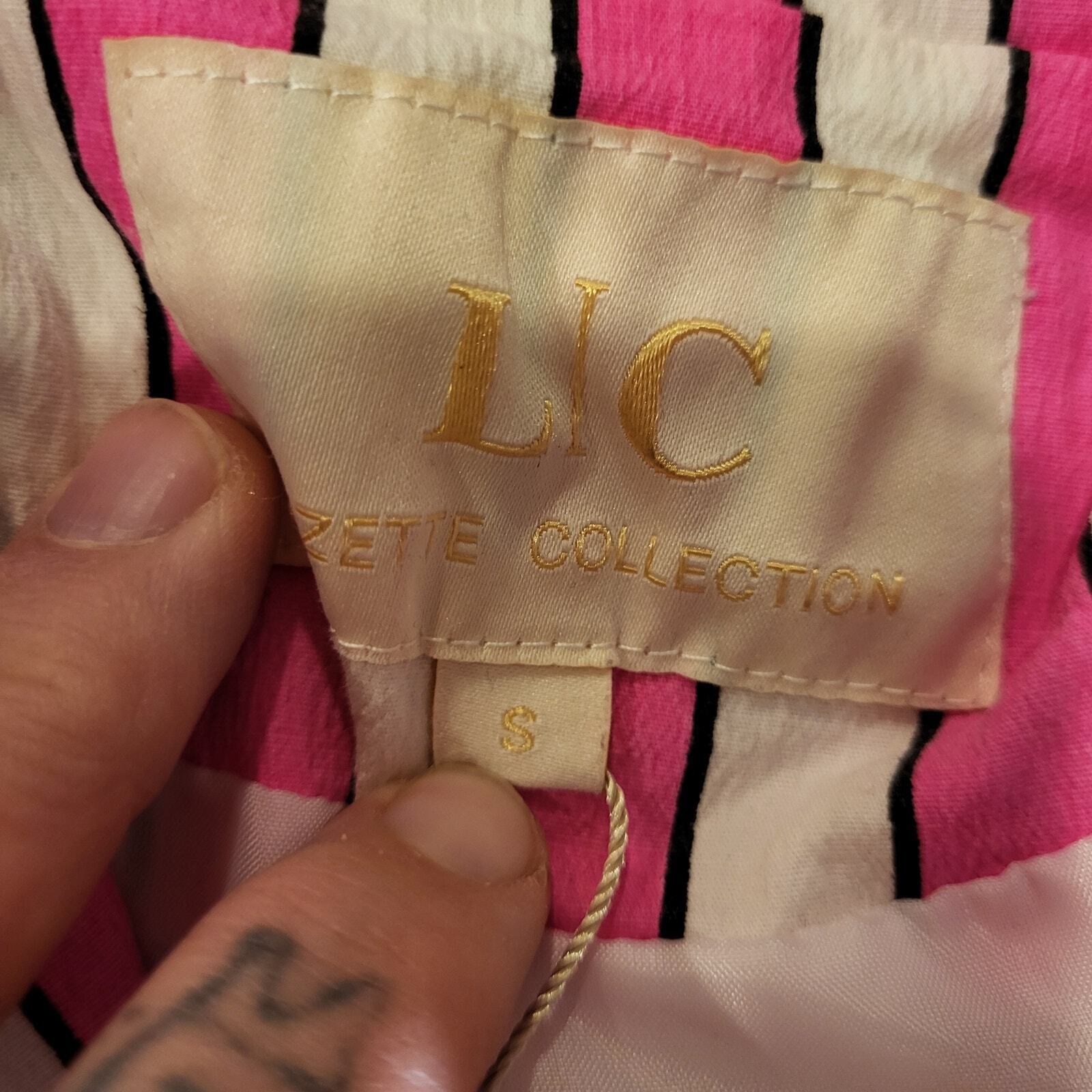 NWT Lauren Conrad Neon Pink Striped Blazer vibrant Colorful Pockets Lined Sm