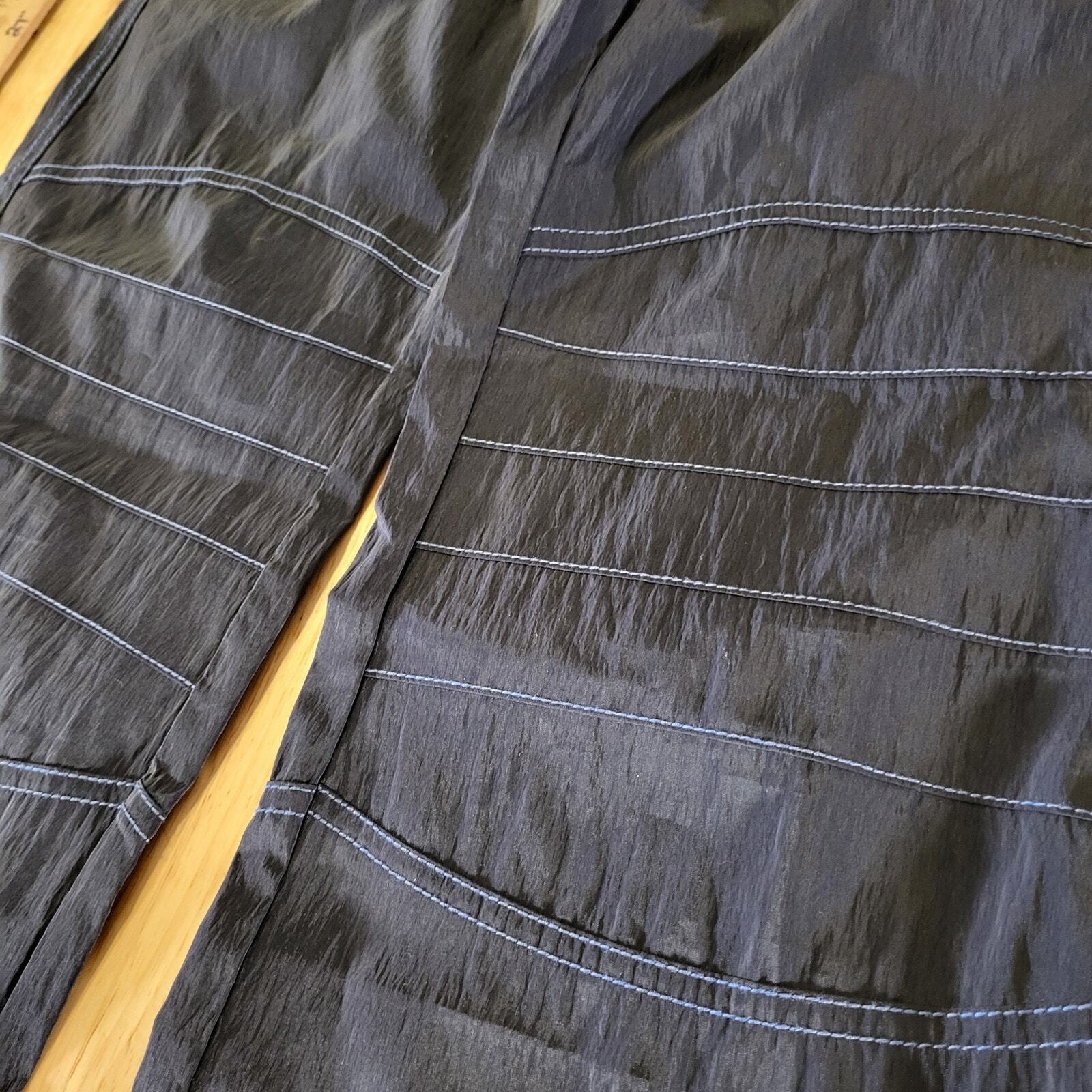 Silence+ Noise Size 2 Blue Nylon Y2K Pants 30" Inseam 26" Waist Flare 