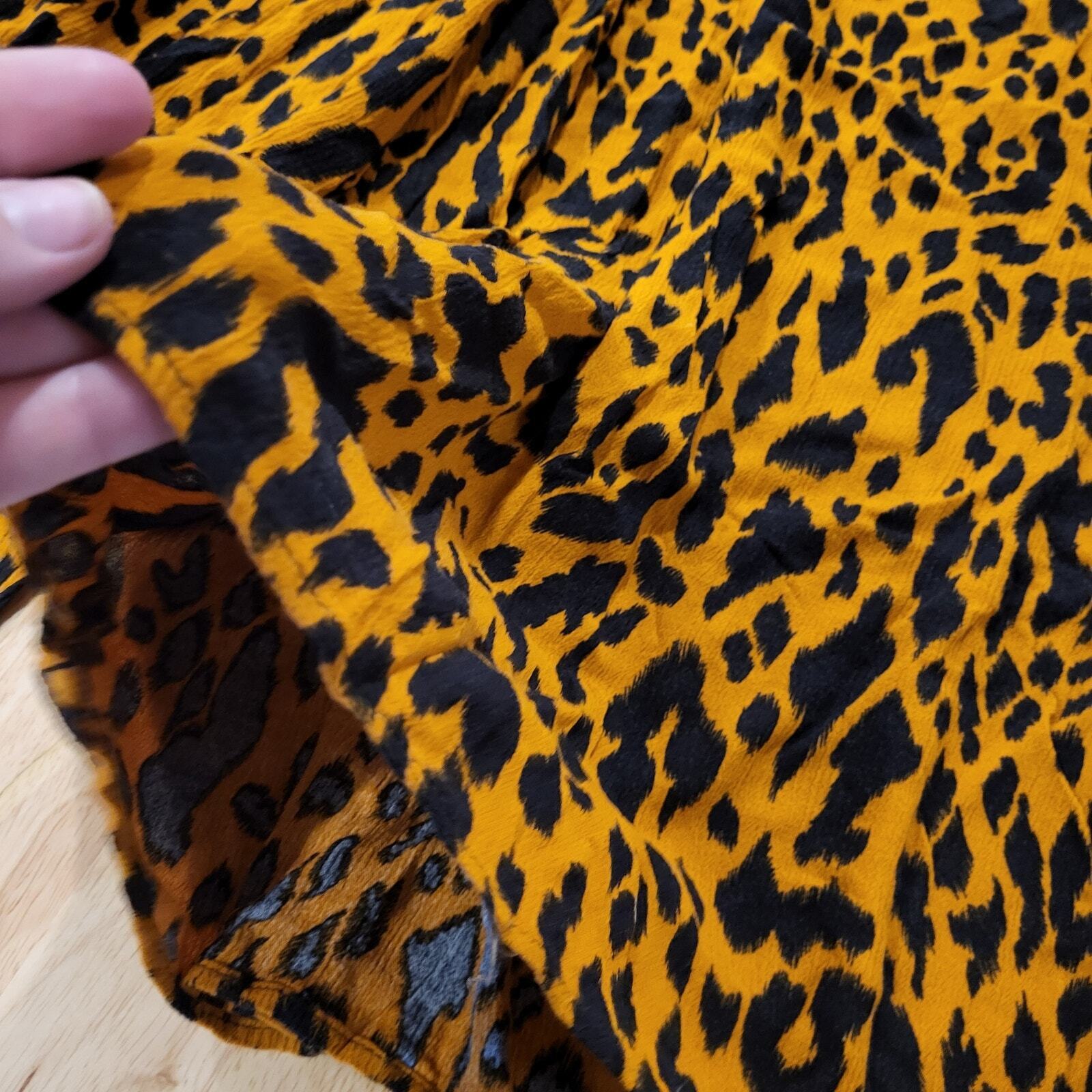 Easel Urban Leopard Print Wide Leg Capri Yoga Hippie Pants Elastic Waist