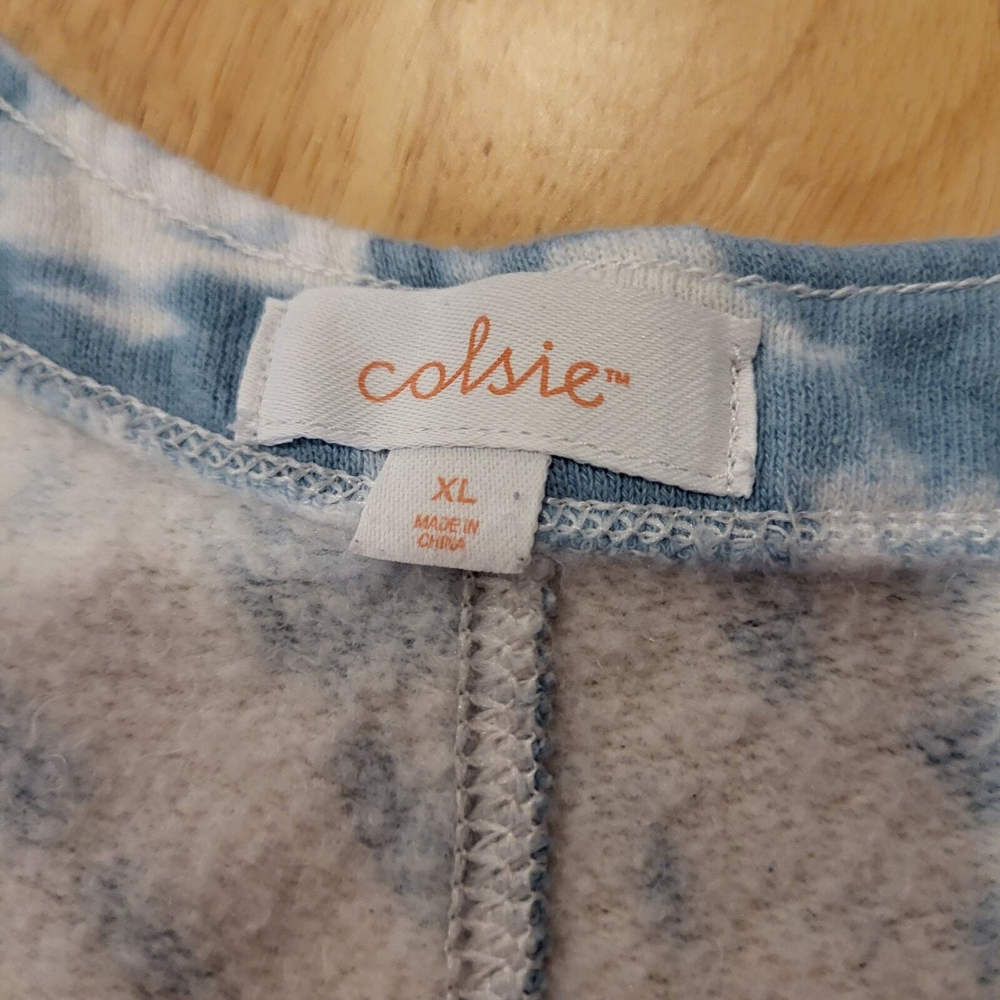 Colsie Blue Tie Dye Jersey Sweatpants Overalls XL 21" P2P (See photo for Spot)