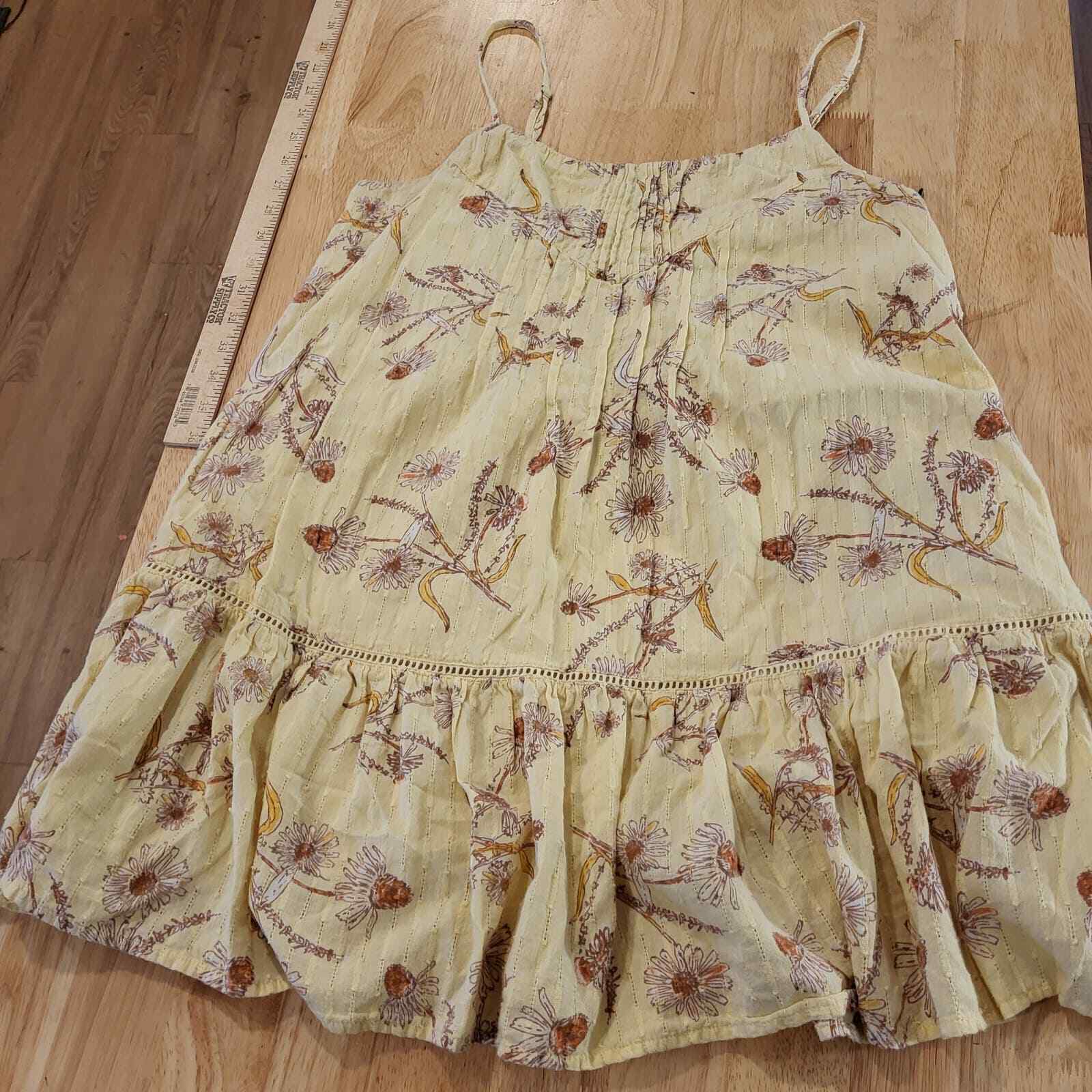 Yellow Urban Outfitters Floral Spaghetti Strap Dress Short