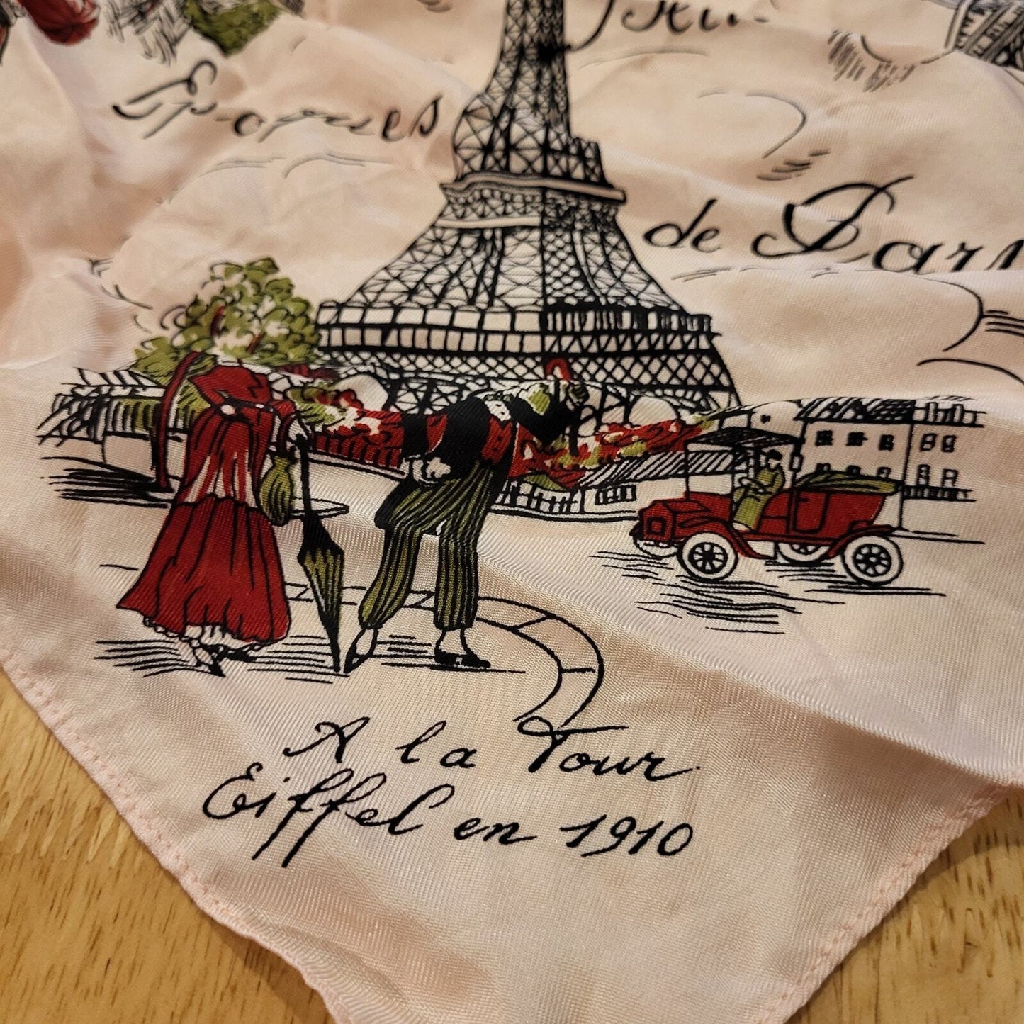 Pink Paris landmarks scarf 20"x20"