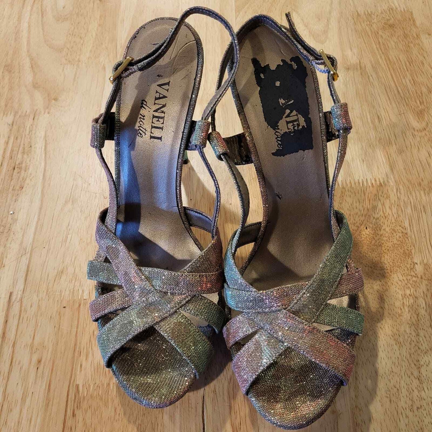 Rainbow Leopard Metalic Strappy 8m 4" Heel