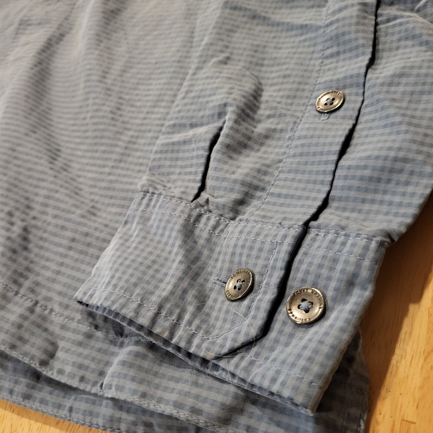 Royal Robbins Blue Short Sleeve Collared Button Down Woven Shirt Medium