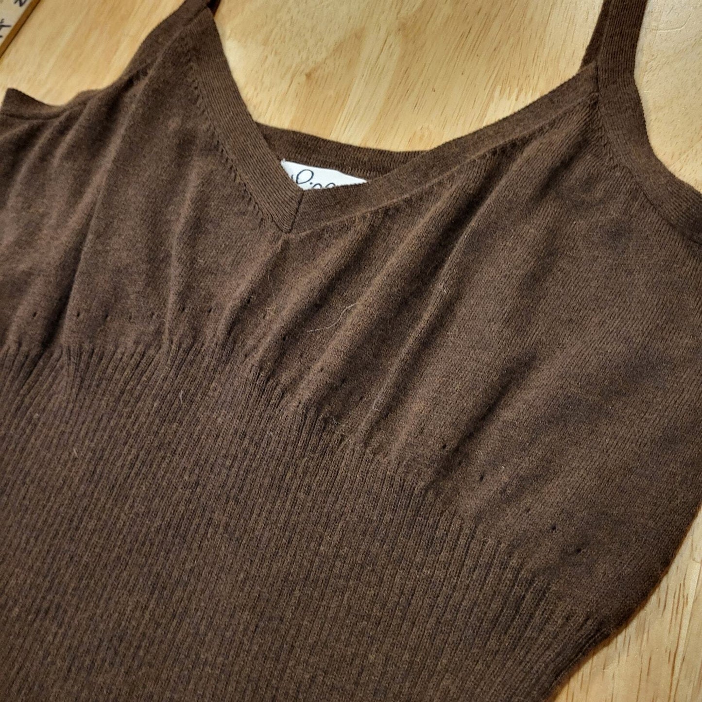Lilly Pulitzer Brown knit sweater tank x-small 70% Cotton 20% Cashmere 10 Silk