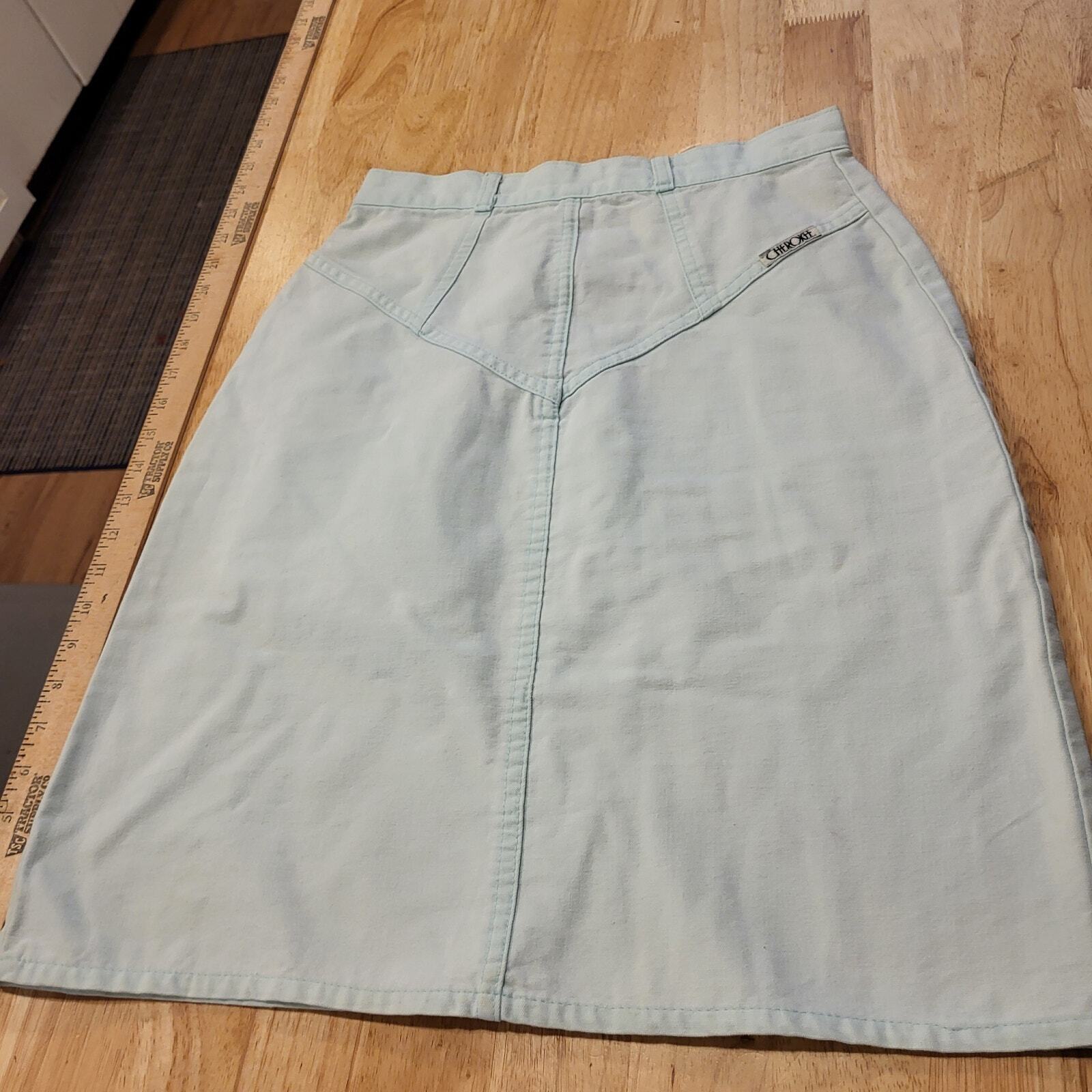 Vintage Cherokee denim baby blue denim pencil skirt 26" Waist