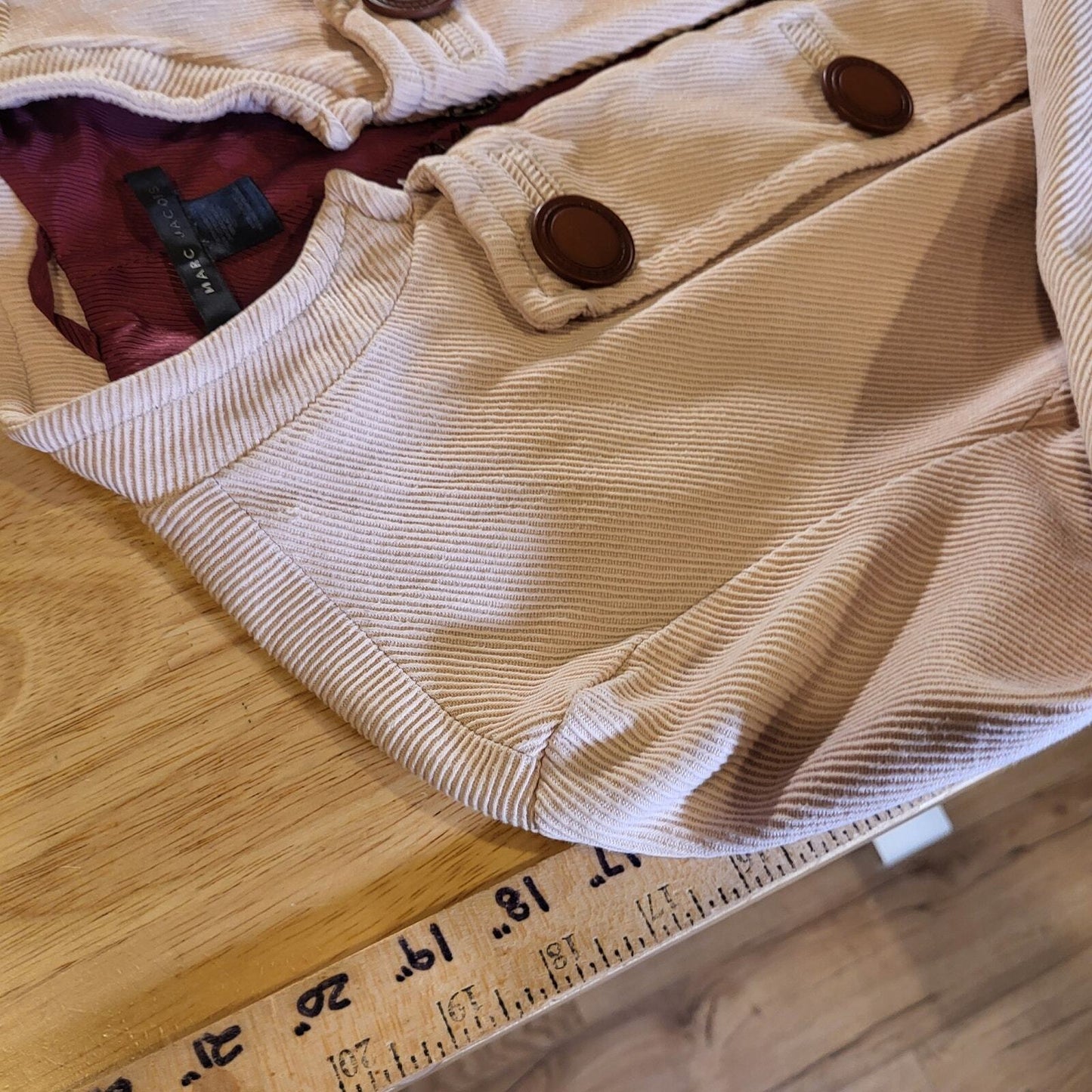 Marc Jacobs Pink Corduroy Coat Button Collared xs