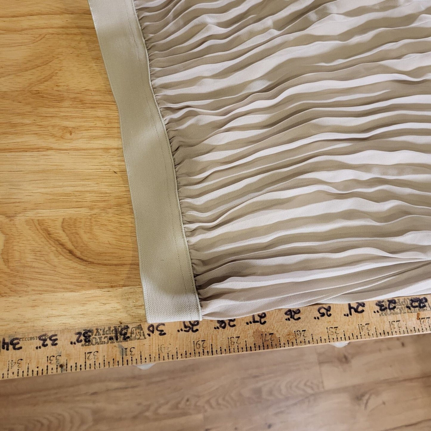 Philosophy Beige Pleated Elastic Waist High Low Skirt Extra Small