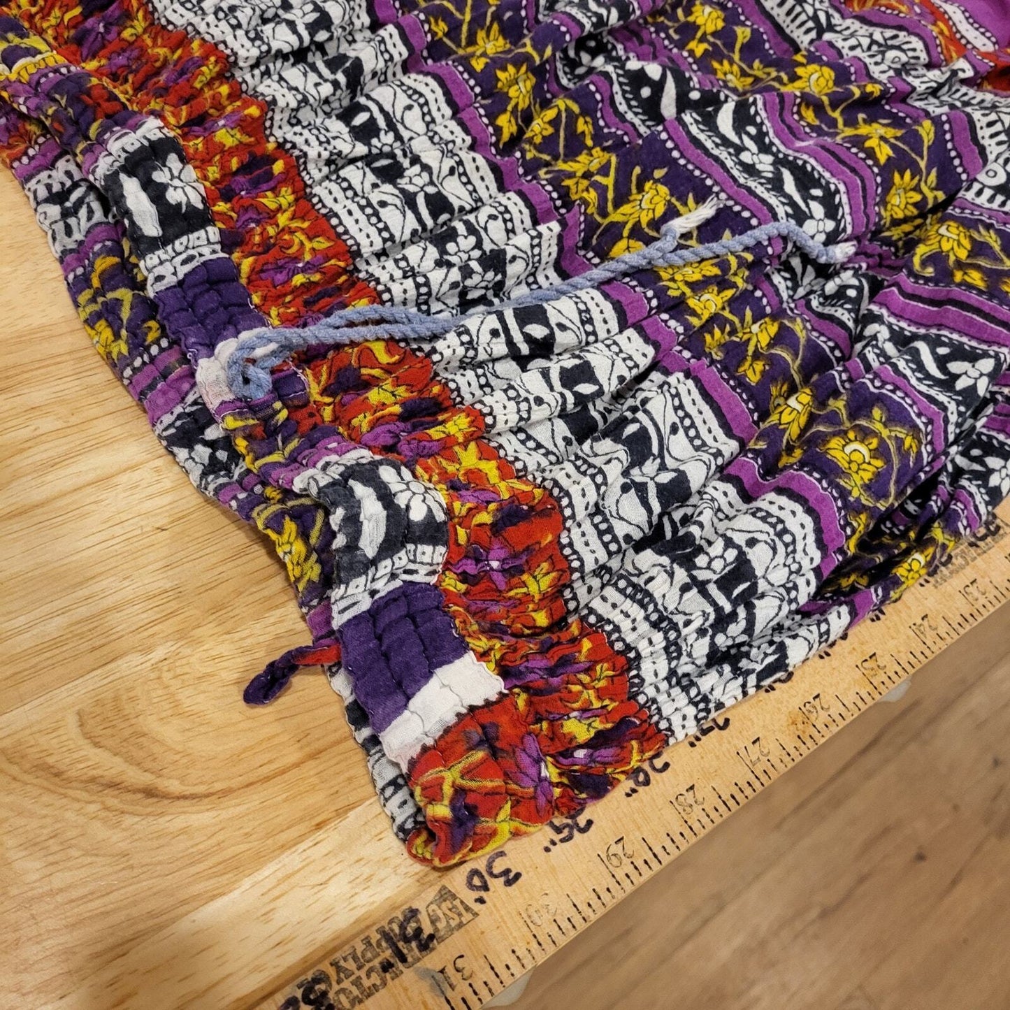 Lot of 2 Hippie Skirts Cotton Peasent Elastic Waist Long Bohemian Medium