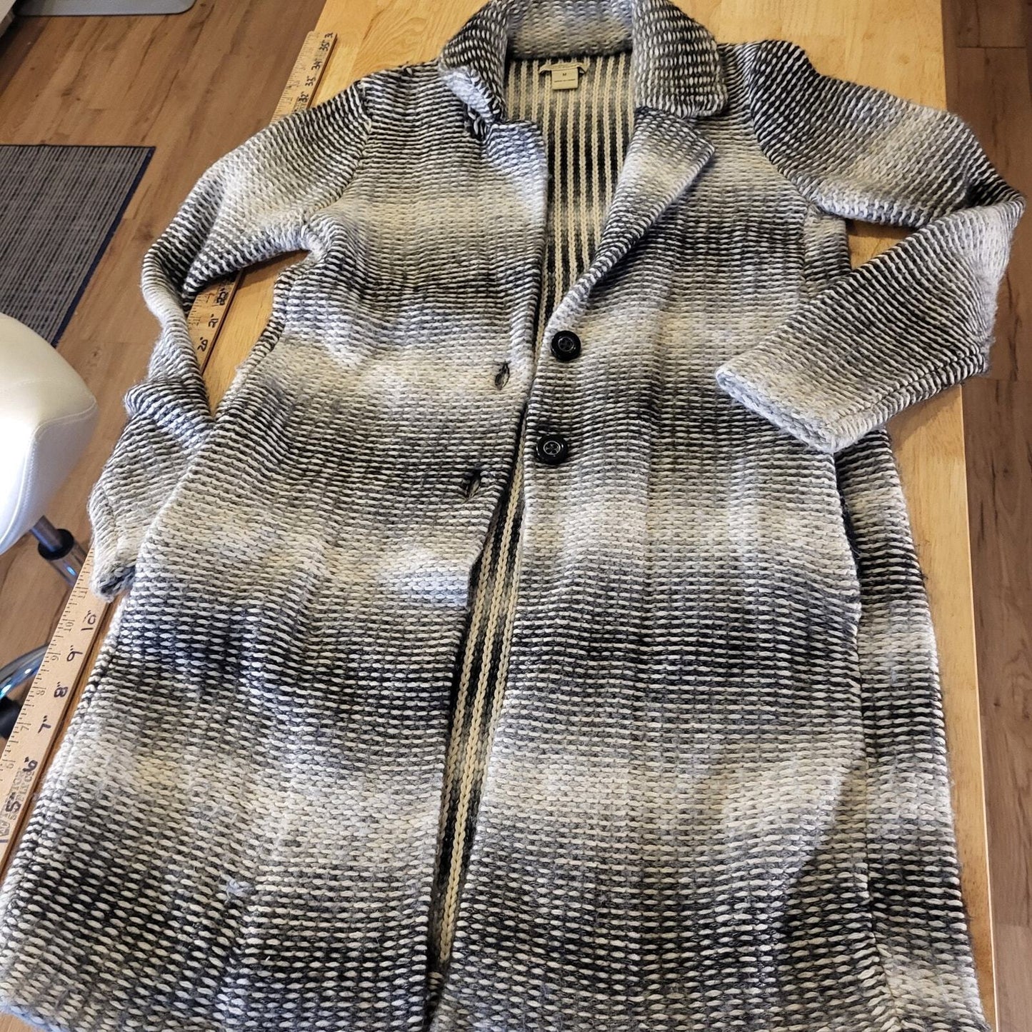 Lucky Brand Knit Trench Sweater Medium 18" Pit to Pit  32" long
