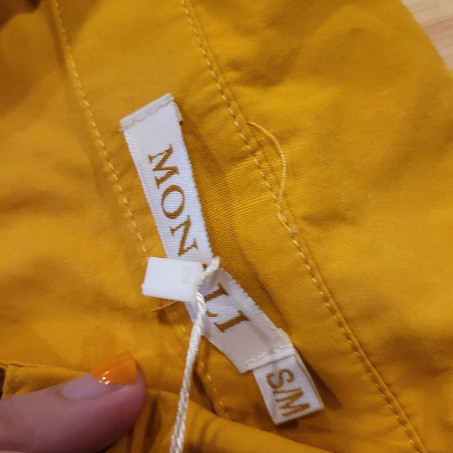 NWT Monali Yellow Cotton Mickey Mouse Blouse Tie Front Collared Button Down 