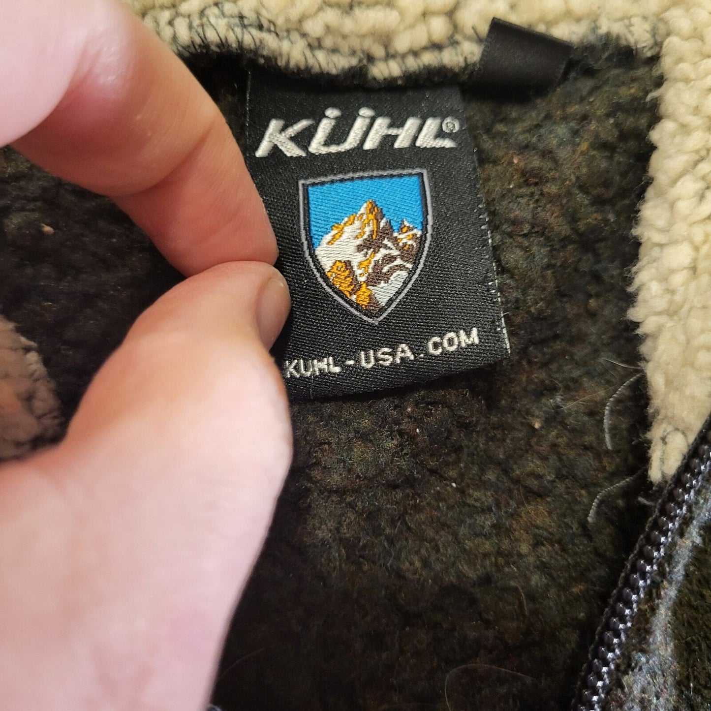 Kuhl Alfpaca Fleece Brown Hooded Zip Up Front Pockets 