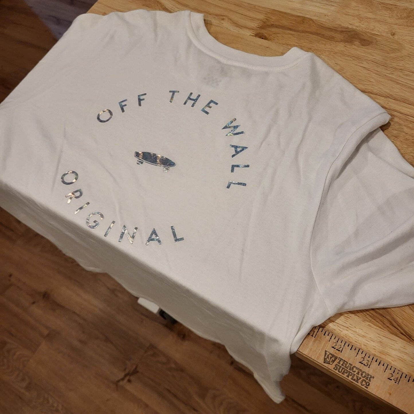 White long sleeve vans Tshirt holographic Print X Large 