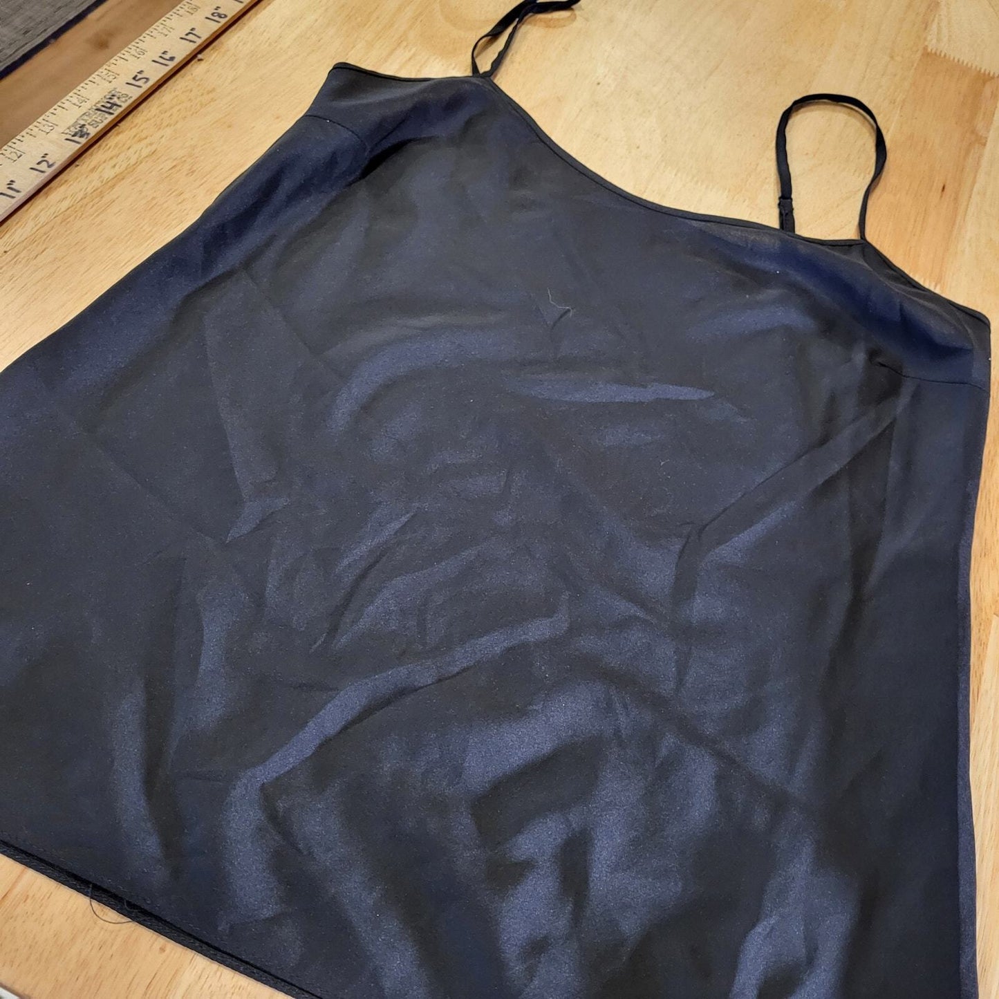 DKNY Black Adjustable Spaghetti Strap Camisole 16" P2P 