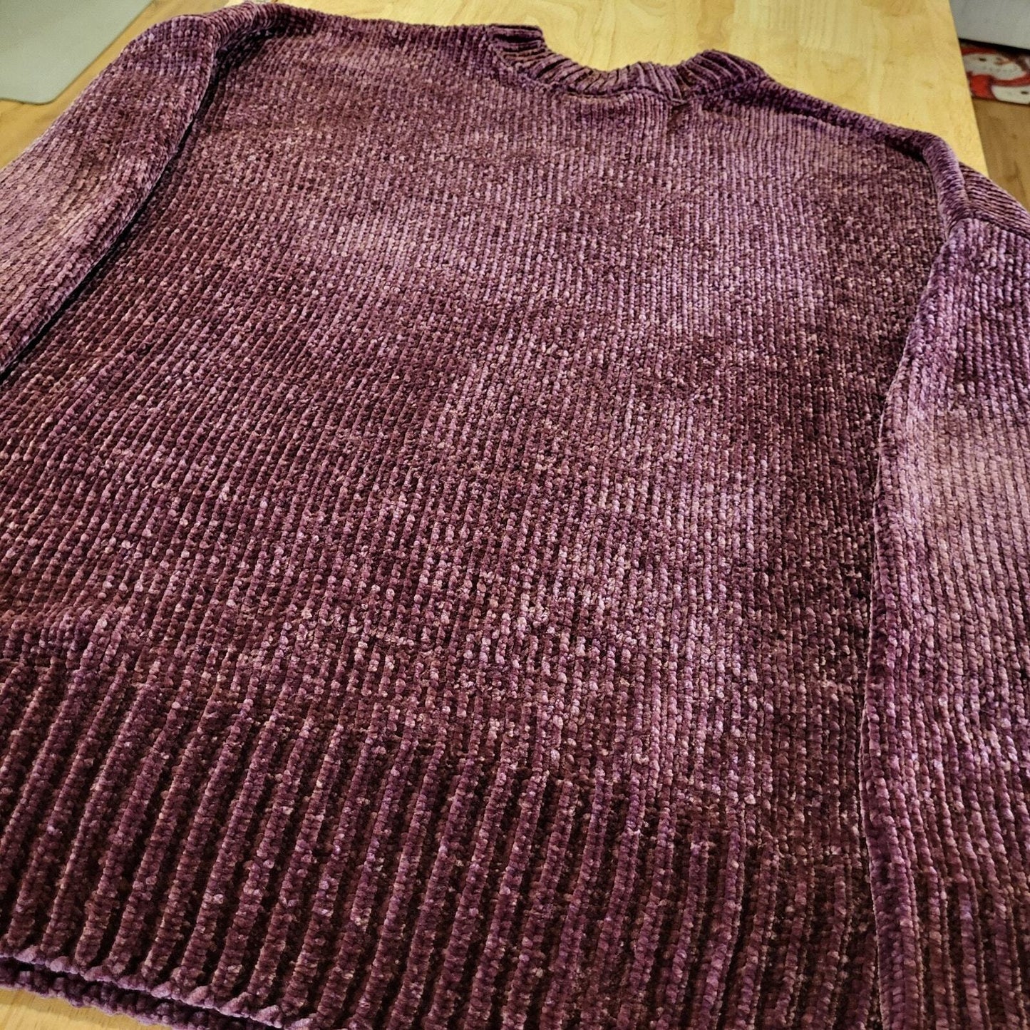 Purple Chenille Knit Sweater Zenana Outfitters XL Soft Lush Oversized 