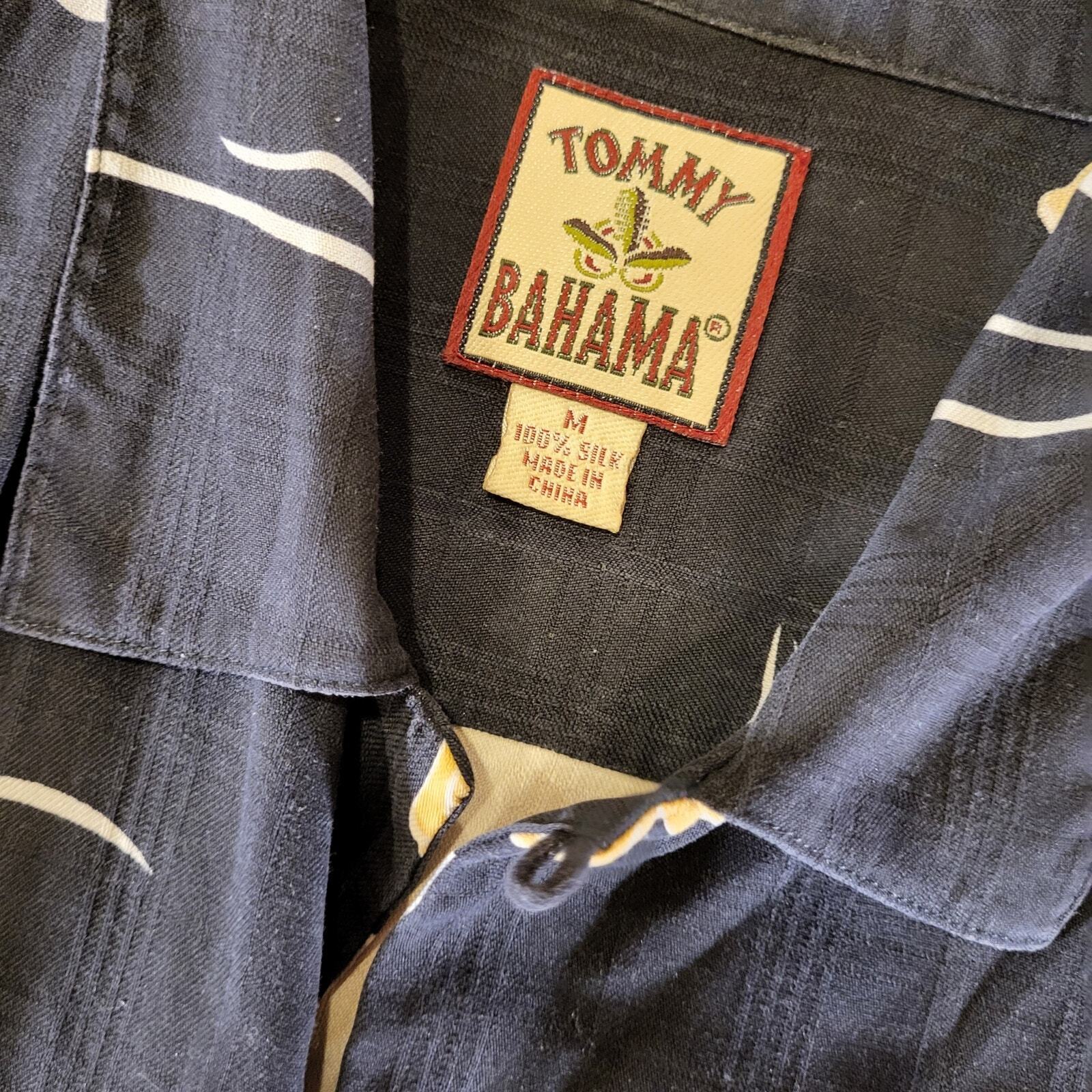 Vintage Tommy Bahama Silk Lotus Blue Floral Hawaiian Shirt Medium