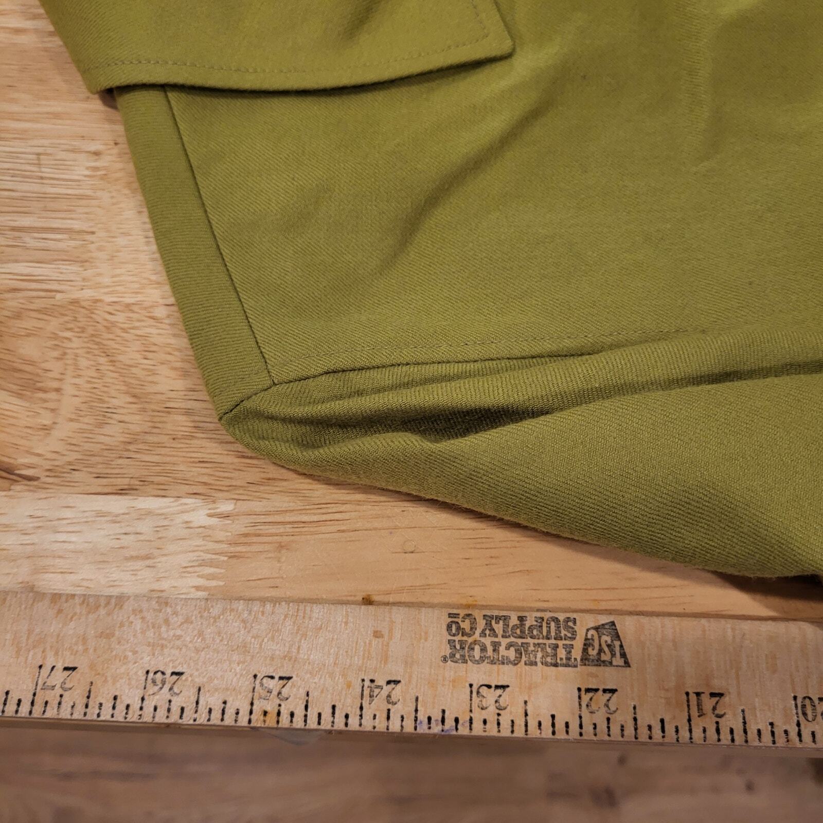 Vintage chartreuse green wool Danielle Martin coat button detail small 20" p2p