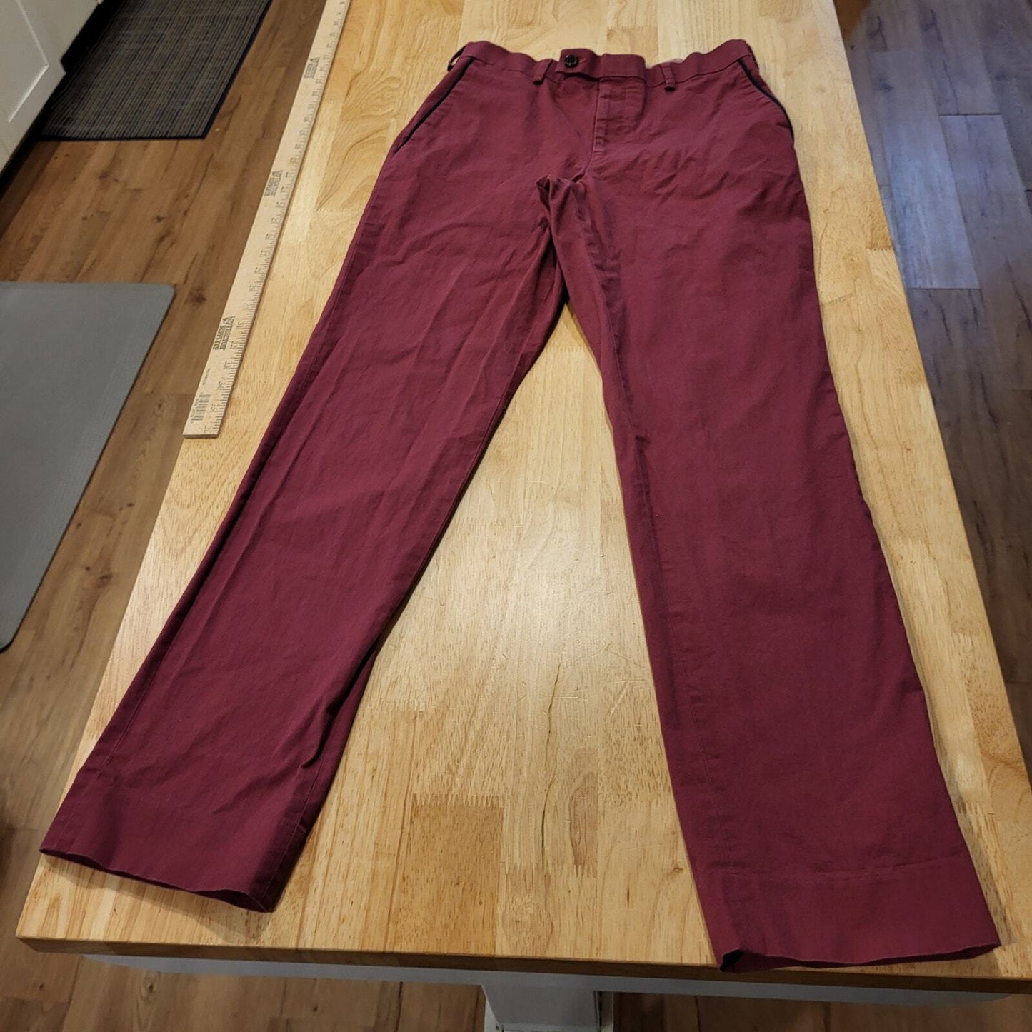   Ralph Lauren 16 Teen Maroon Tuxedo Slacks Side Stripe 28" Waist