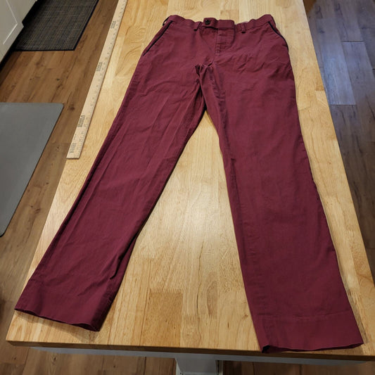   Ralph Lauren 16 Teen Maroon Tuxedo Slacks Side Stripe 28" Waist