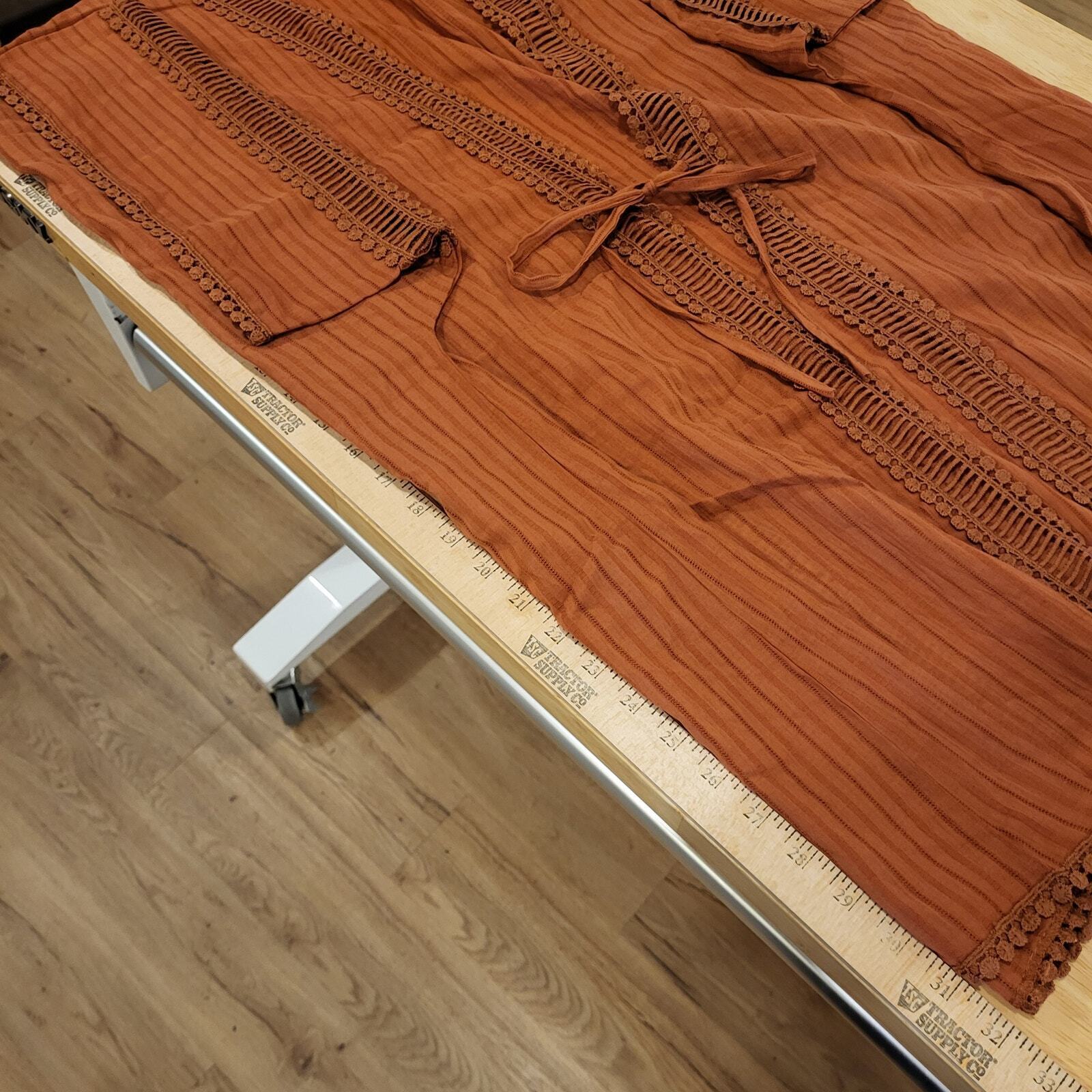 Torrid 1/2 14/18 NWT Brown Beach Cover Cotton Lace Detail Tie Waist Short 