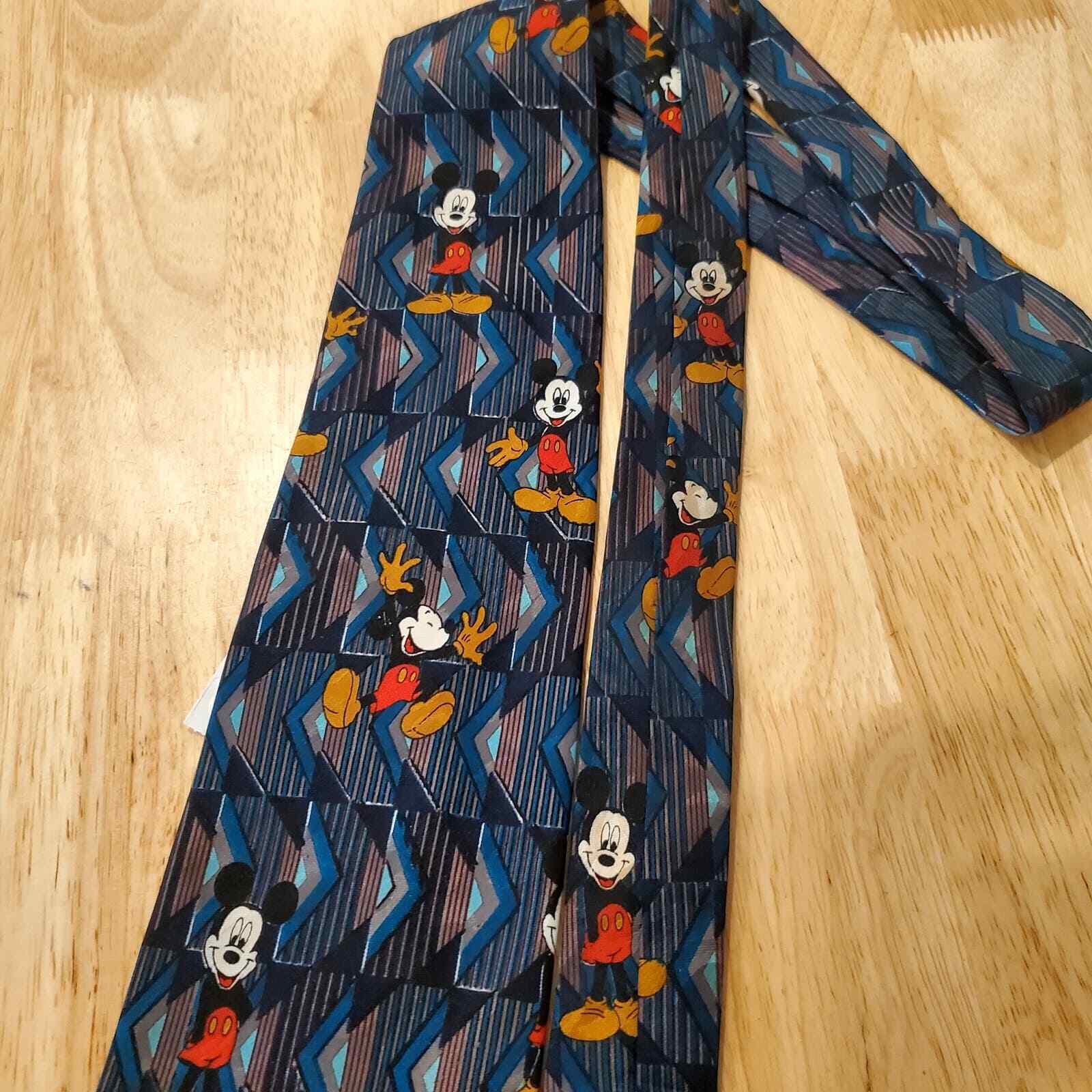Vintage Disney Mickey Mouse Tie Geometric Print