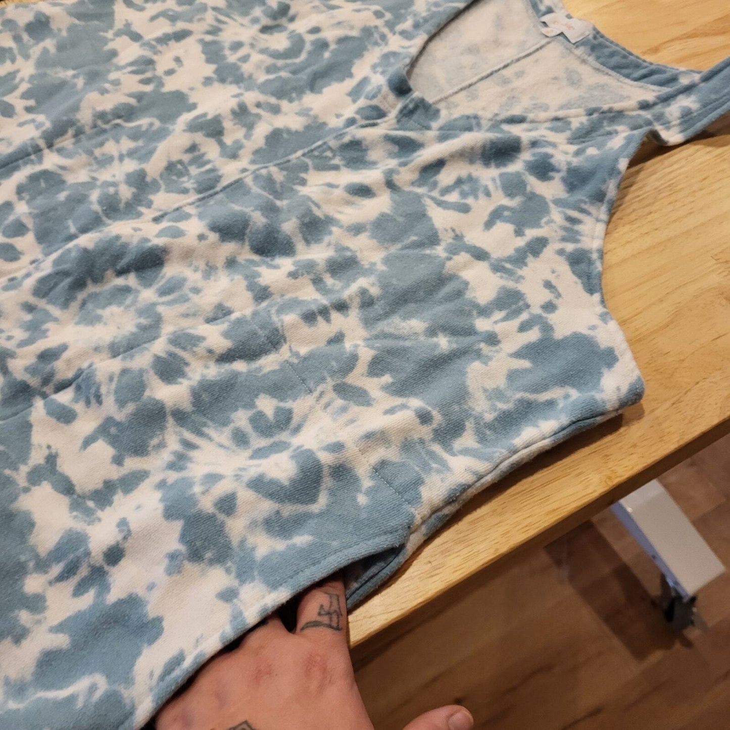 Colsie Blue Tie Dye Jersey Sweatpants Overalls XL 21" P2P (See photo for Spot)