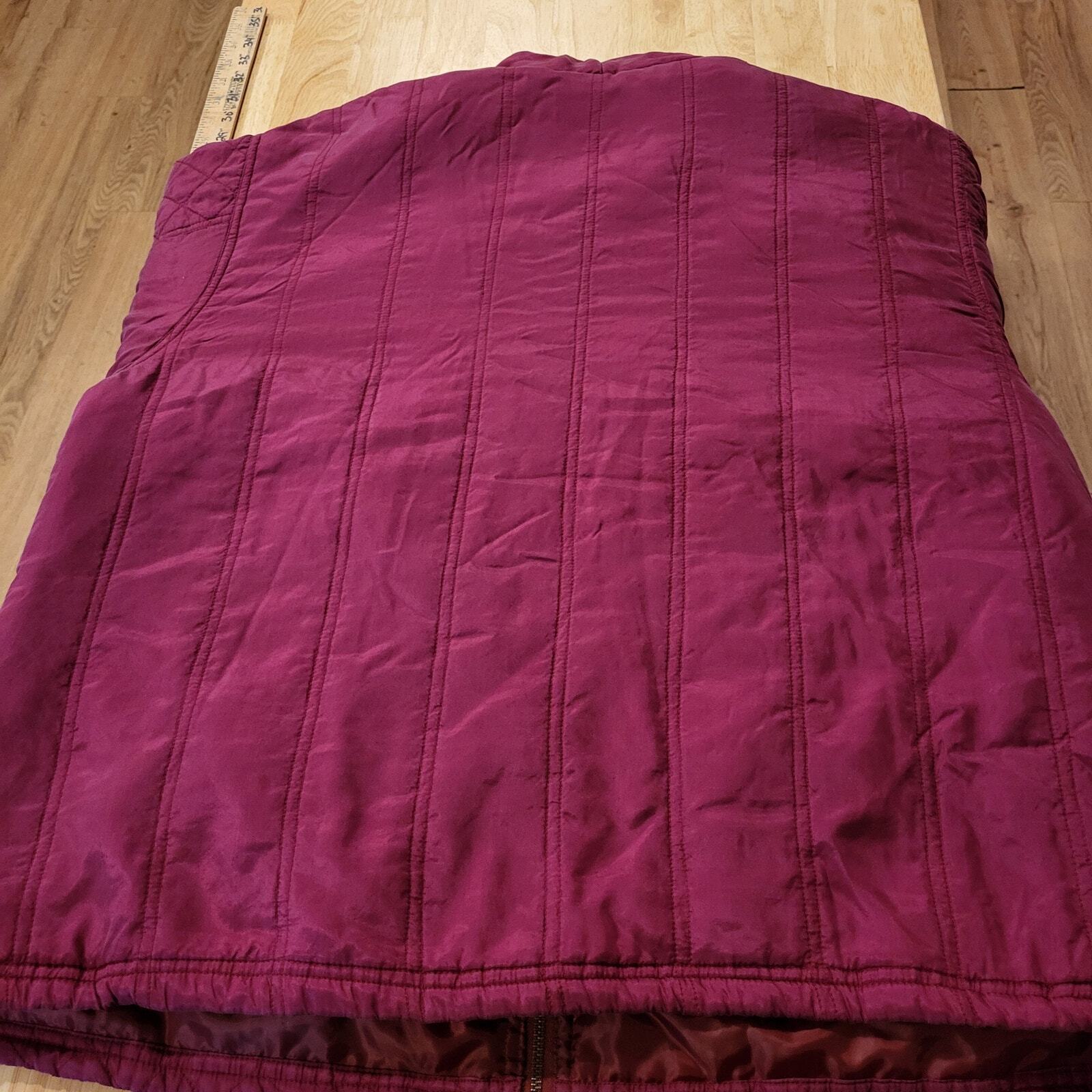 Vintage Active Club 100% Silk Puff Jacket Pink Fuscia Pockets Snap Toggle XL