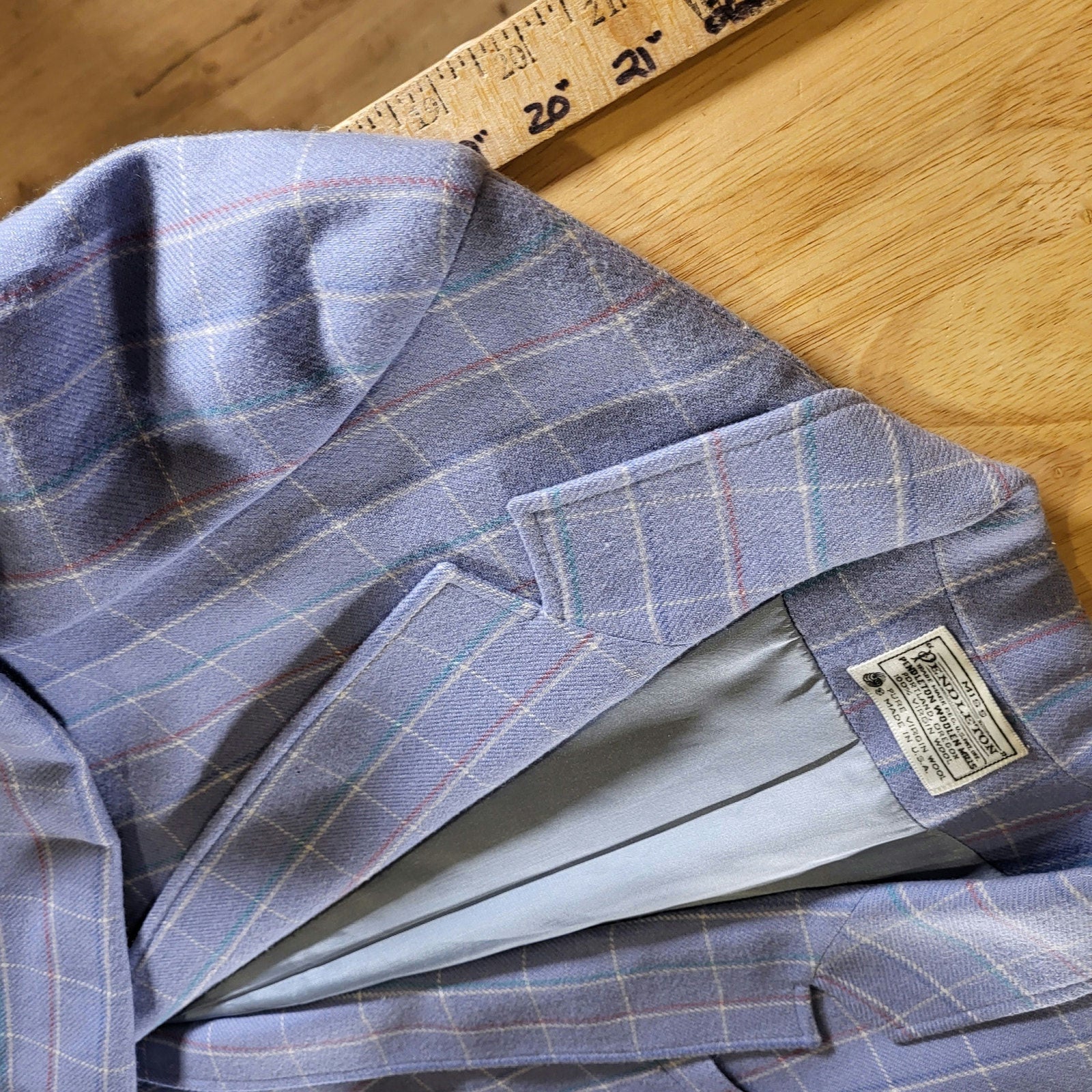 Miss Pendleton Lavender Purple Made is U.S.A. Wool Plaid Coat Sz 12 