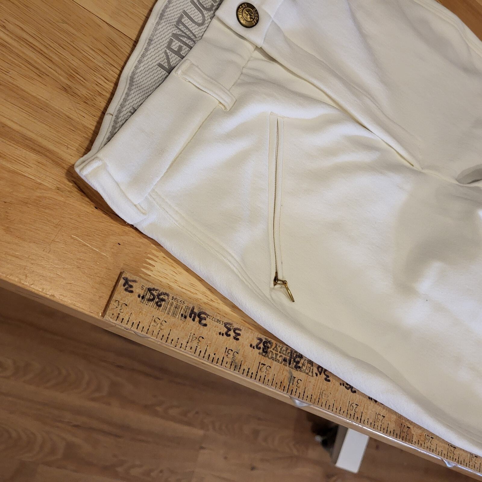 NWT Kentucky White Riding Pants Leather 26"waist 26" inseam