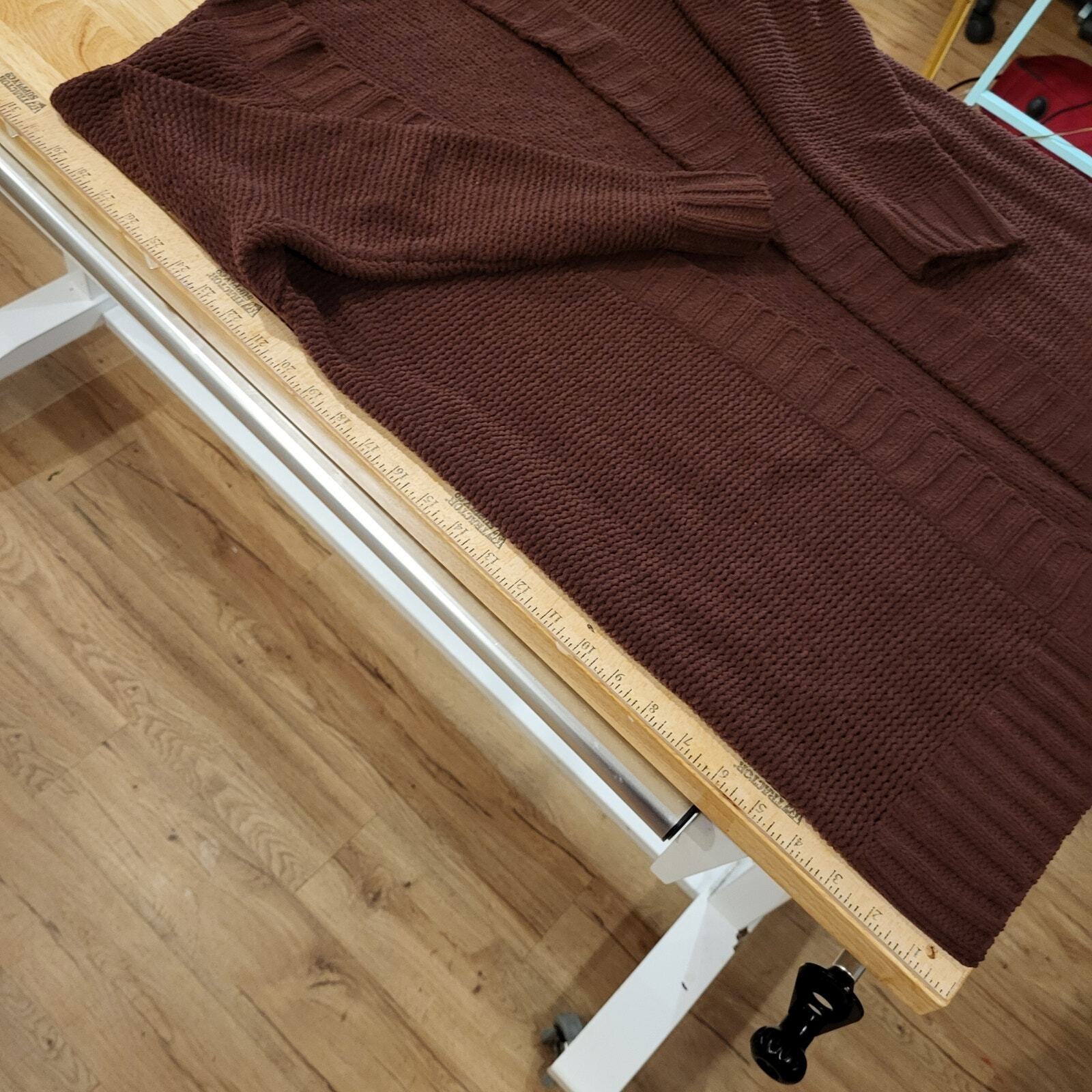 Aerie Chocolate Cheneille Soft Long Sleeve Medium Length Cardigan XS