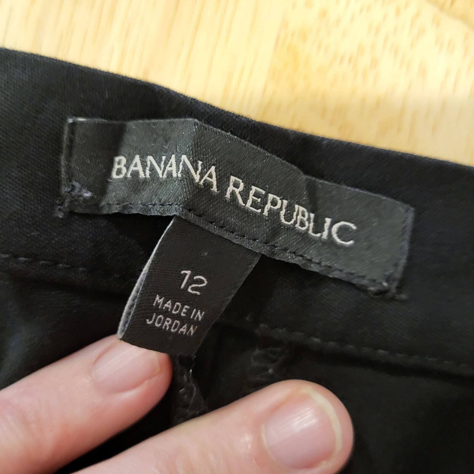 Banana Republic Devon Black High Rise Fitted Through Leg Ankle Slimming Stretch 