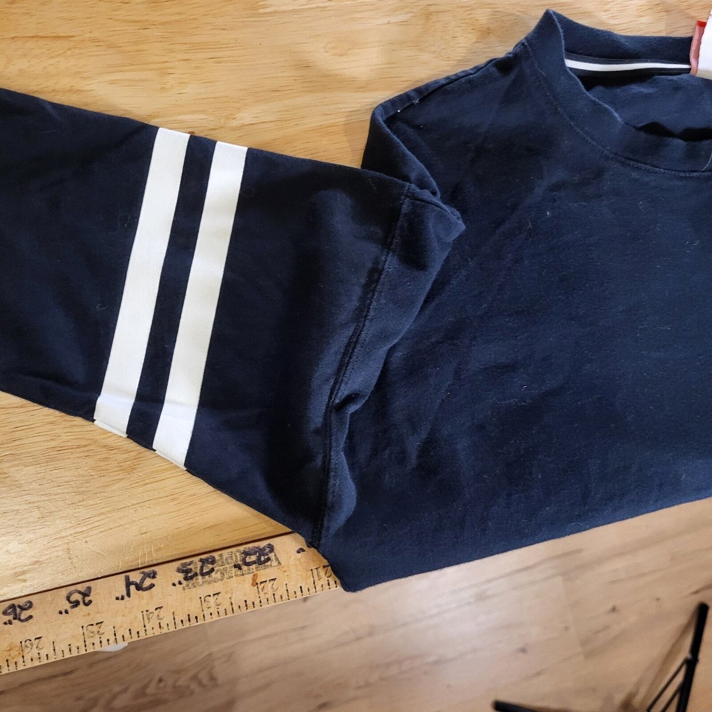 Nike Just Do It Blue White Stripe 3/4 Sleeve Shirt Jersey Medium 