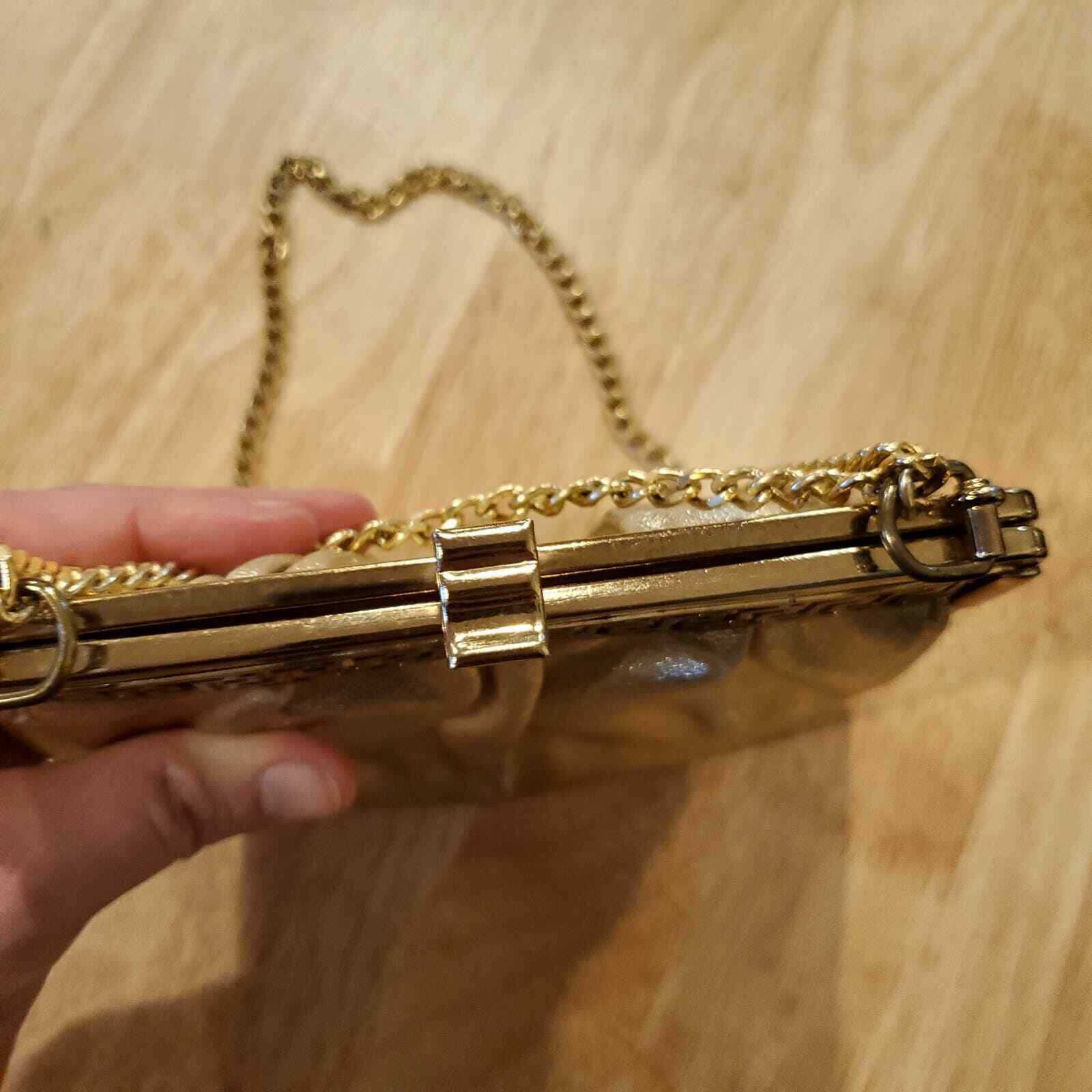 Vintage Gold Clasp Purse Chain Strap Attached Coin Purse