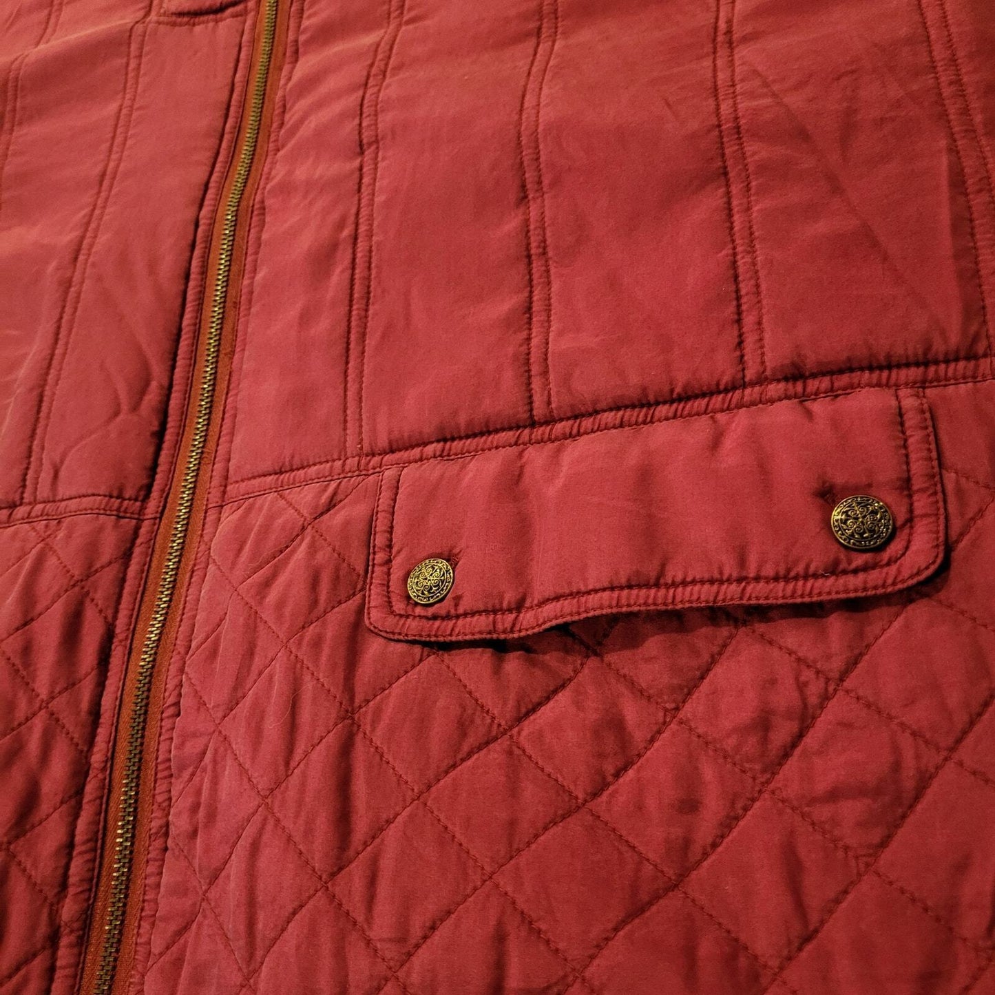 Vintage Active Club 100% Silk Puff Jacket Pink Fuscia Pockets Snap Toggle XL