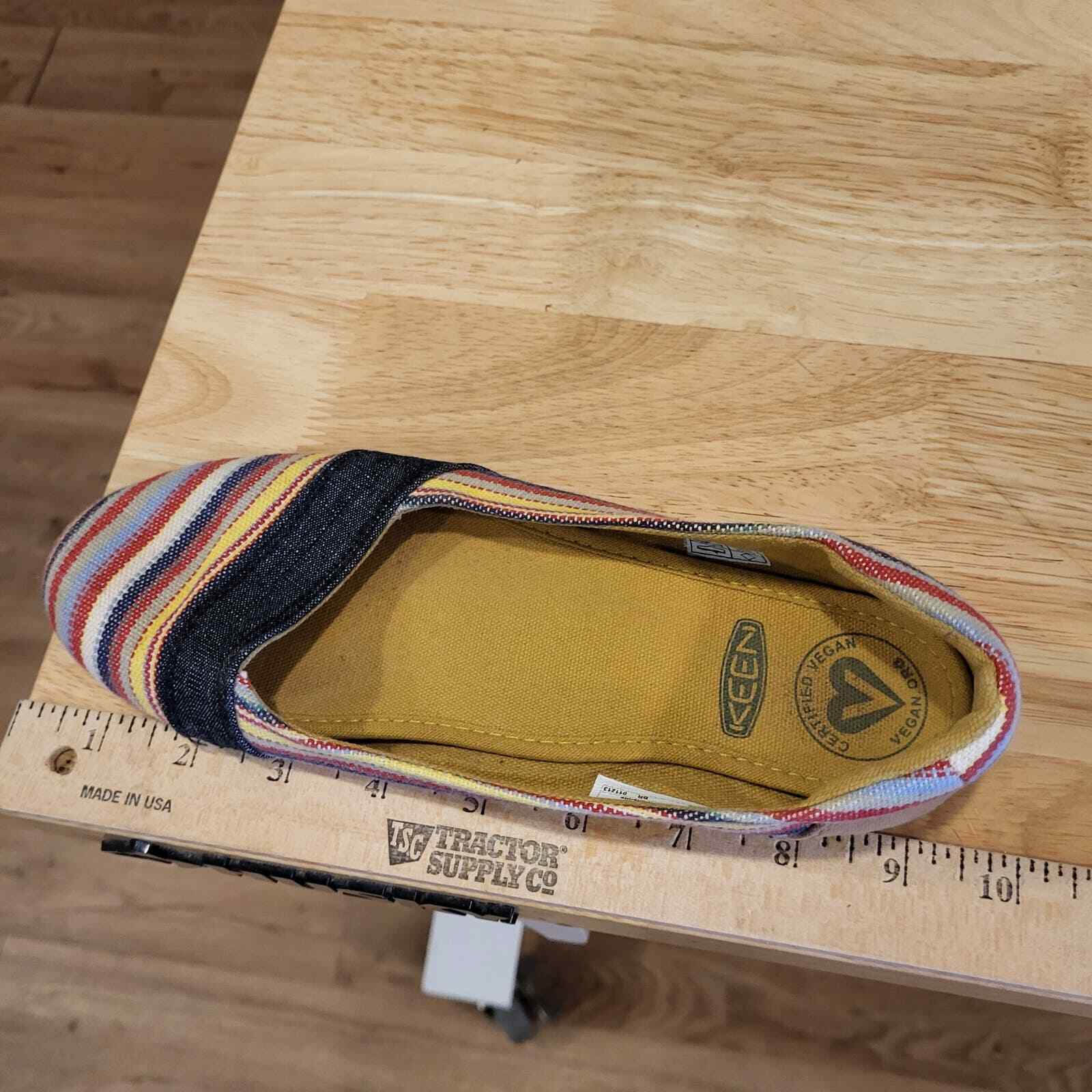 Women's Striped Cortona Keen Canvas Slide On Flats Multicolor 6.5
