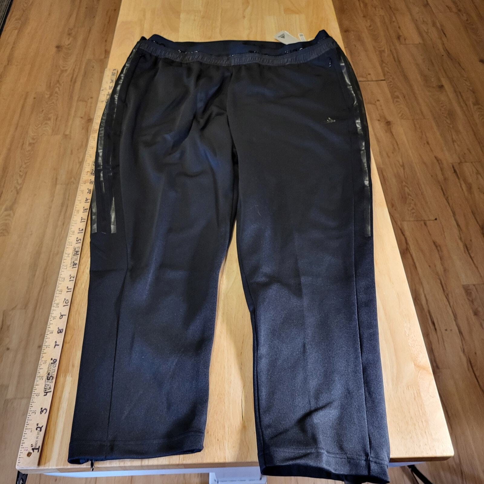 NWT Adidas Nylon Track Pants Elastic Waist & Cuff  TRO  Ankle Zip Stick Waist 3x