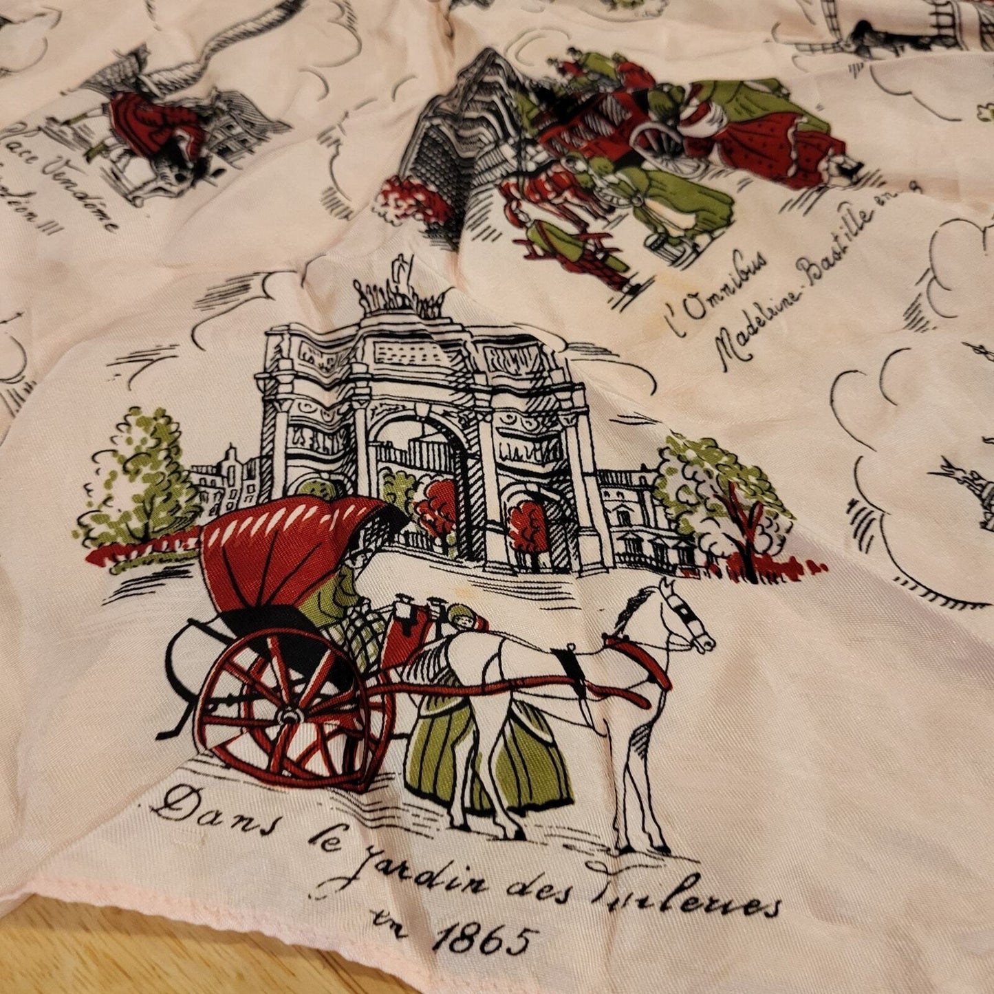 Pink Paris landmarks scarf 20"x20"