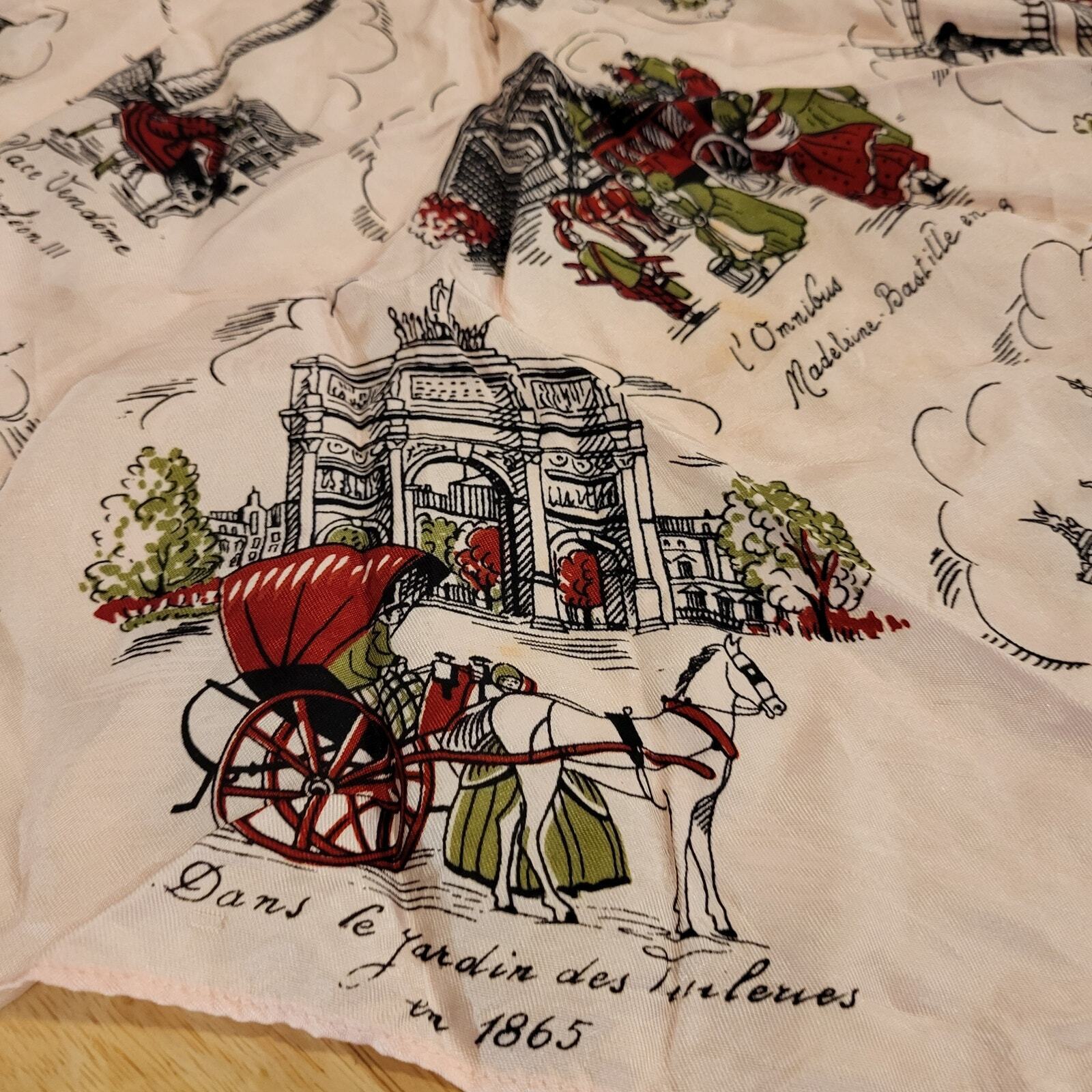 Pink Paris landmarks scarf 20"x20"