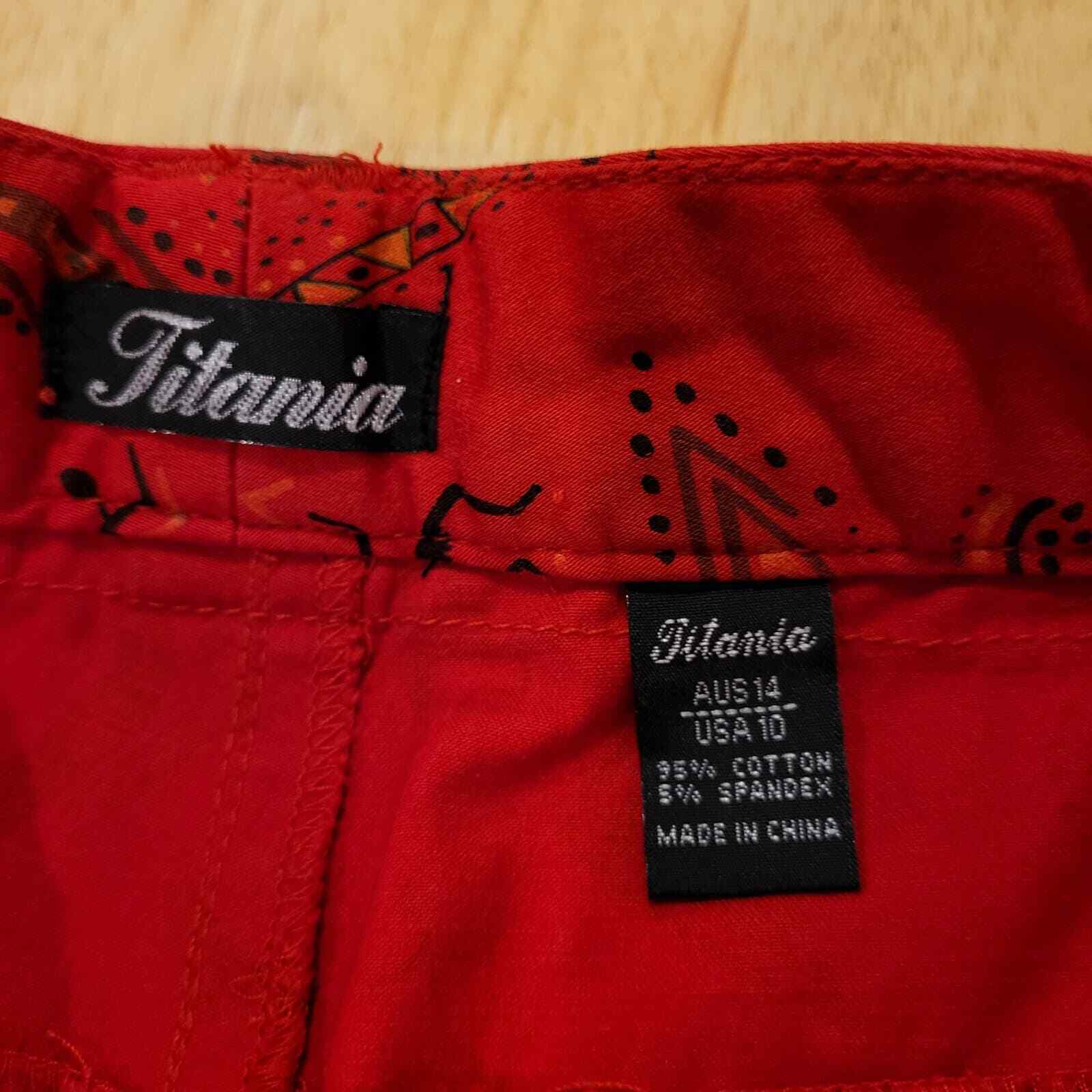 Titania Australian red printed golf skirt pocket size 10