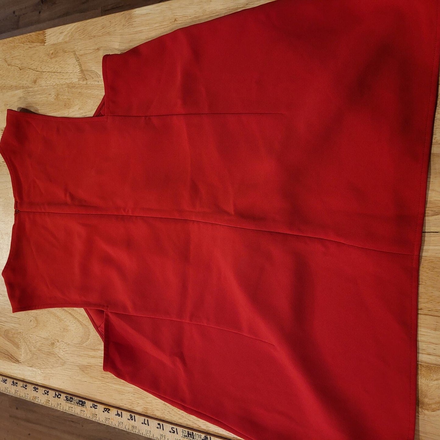 Red Doncaster size 8 Sleeveless Blouse Dart Detail  19" P2P 25" shoulder to hem