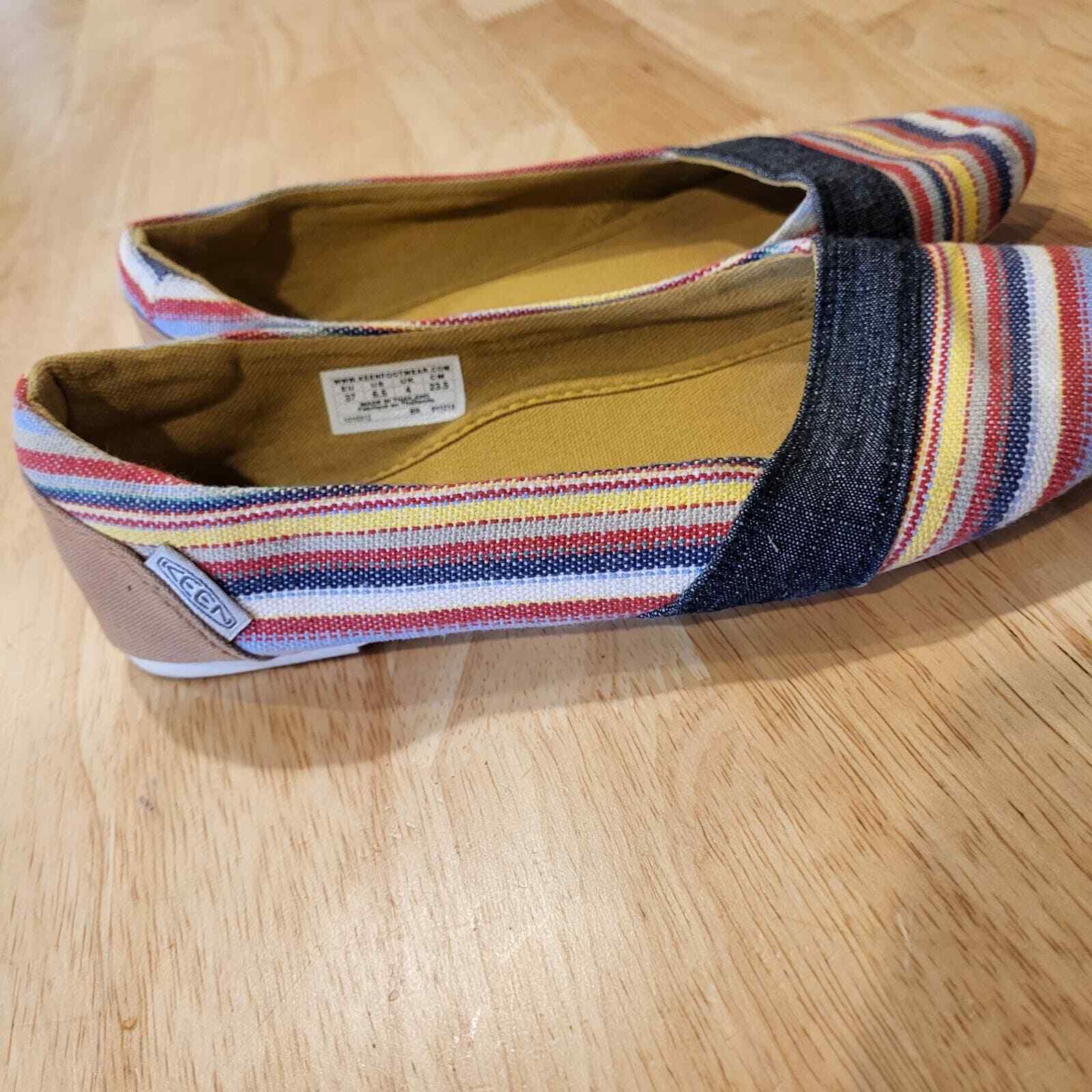 Women's Striped Cortona Keen Canvas Slide On Flats Multicolor 6.5