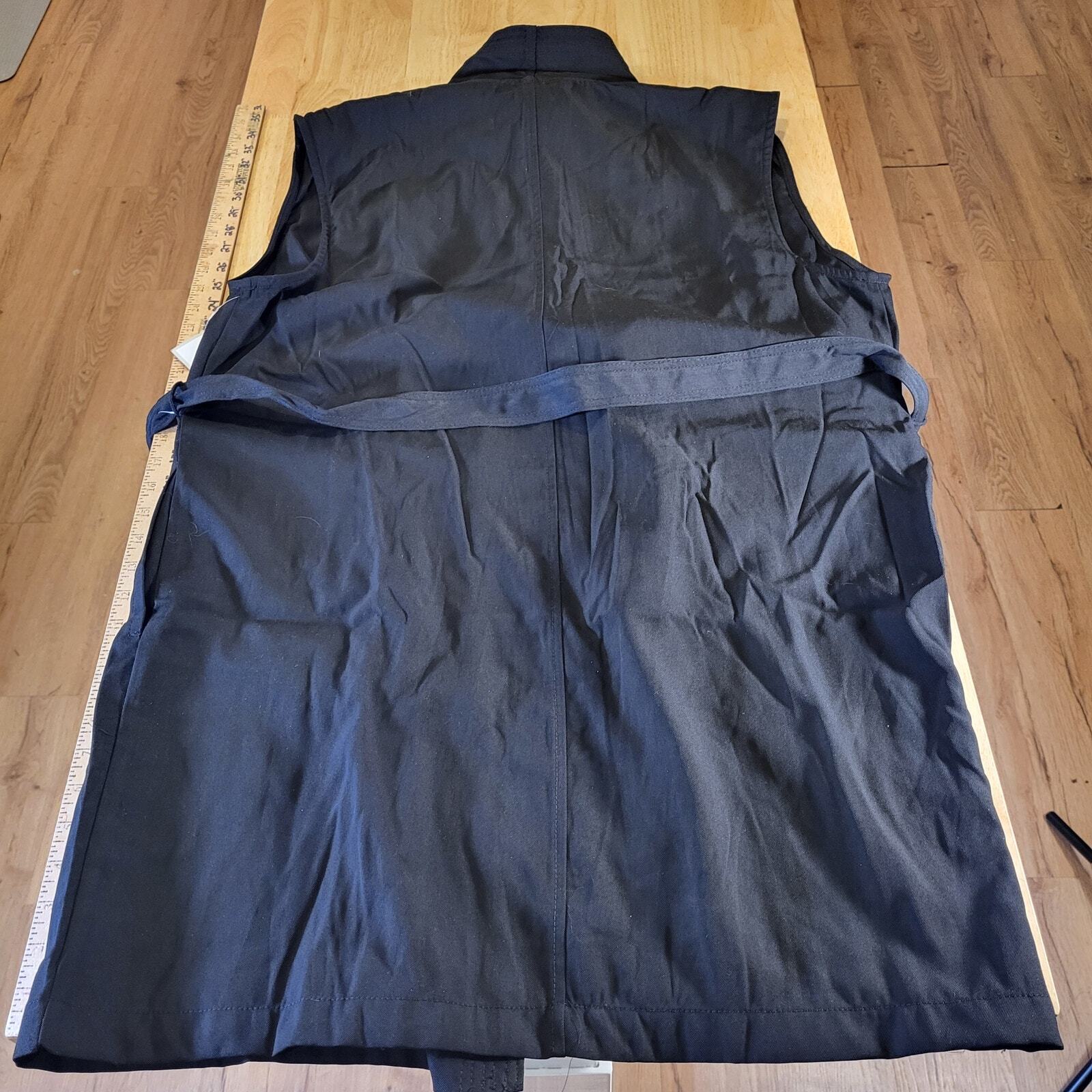 NWT Calligraphie Black Wrap Dress Collar Sleeveless Adjustable Large
