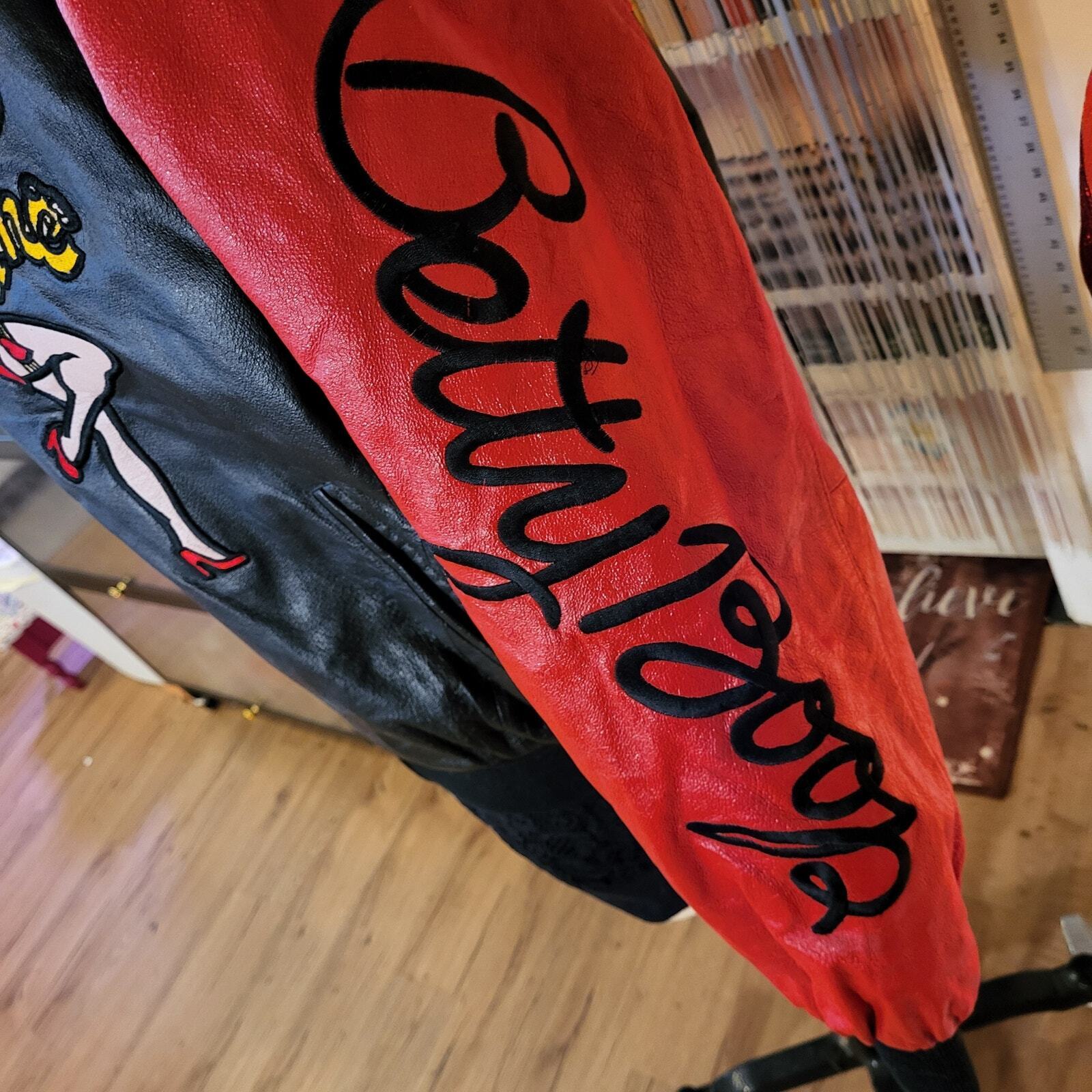 Betty Boop American Toons Vintage Leather 90's Bomber Jacket XL