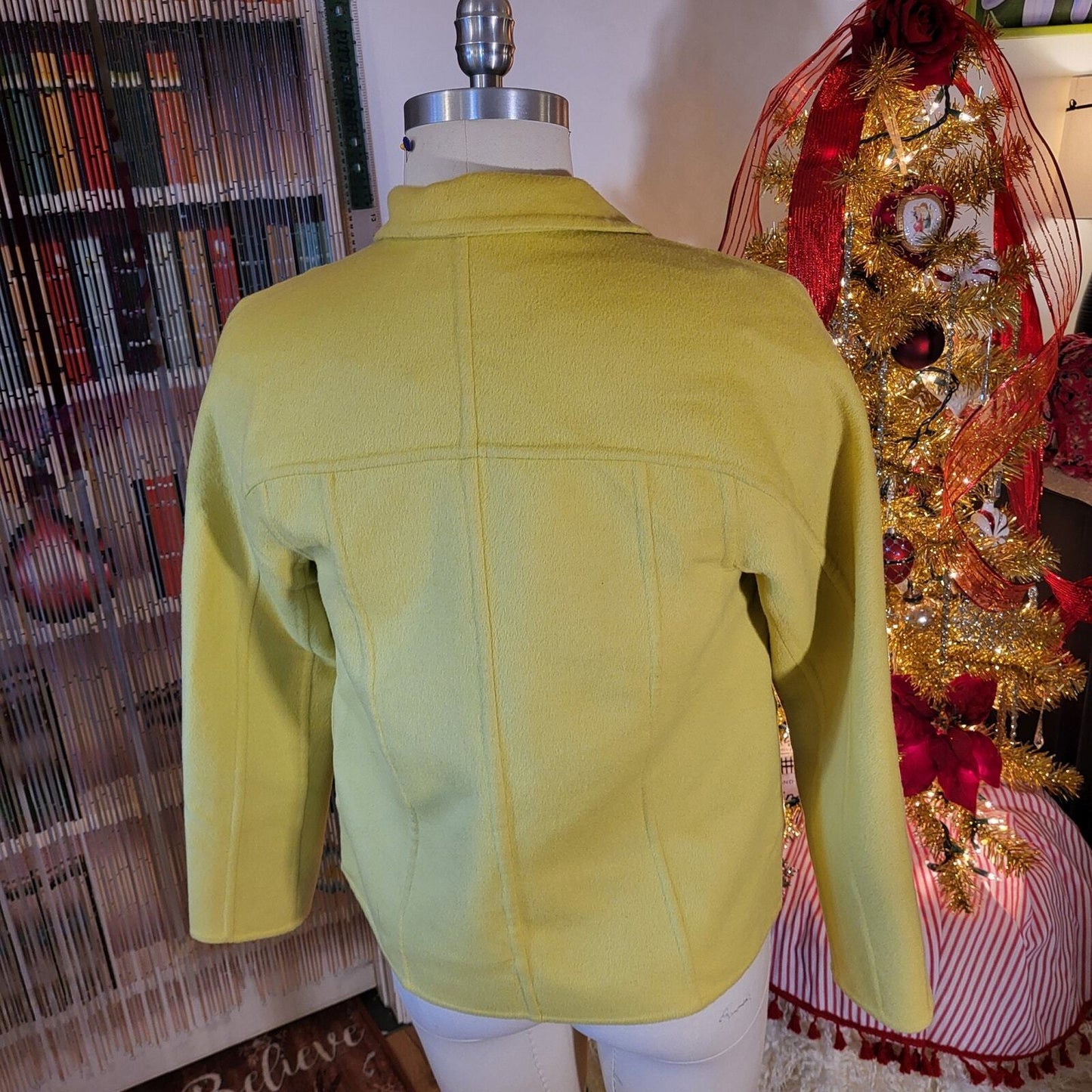 Carlisle Chartreuse Green 50% Wool 50% Angora Soft Size 4 Coat