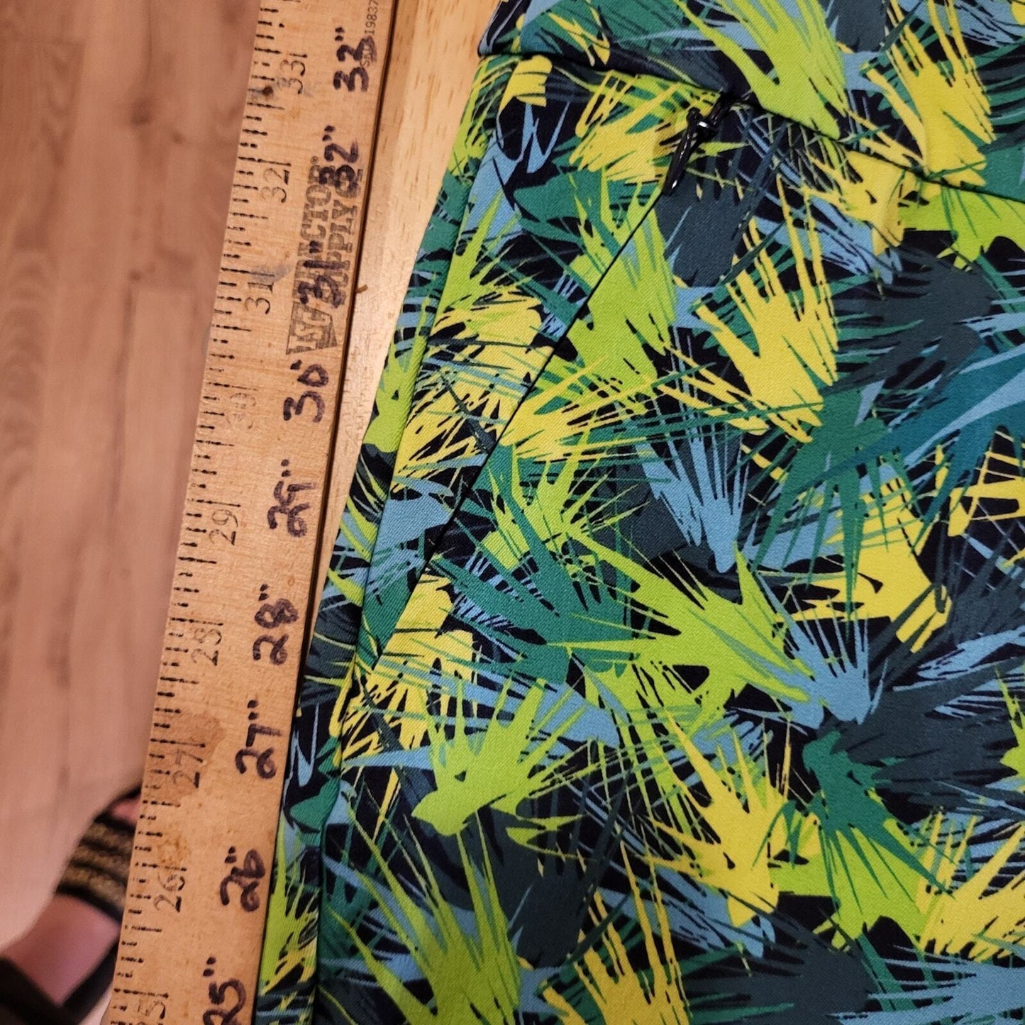 Soft Surroundings Blue & Green Pencil Pants Petite Medium Ankle Slit Colorful