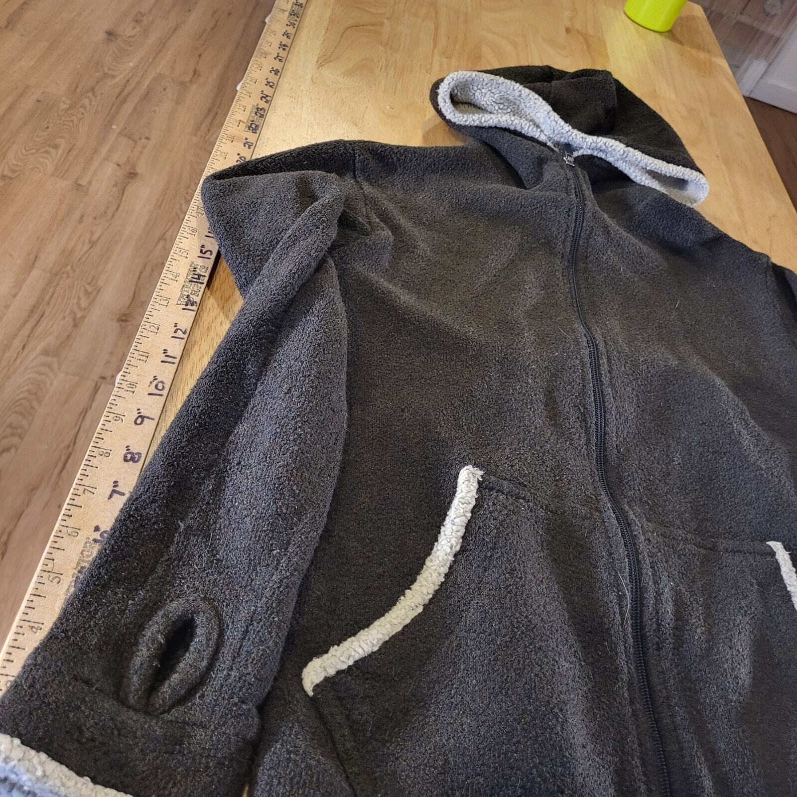 Kuhl Alfpaca Fleece Brown Hooded Zip Up Front Pockets 