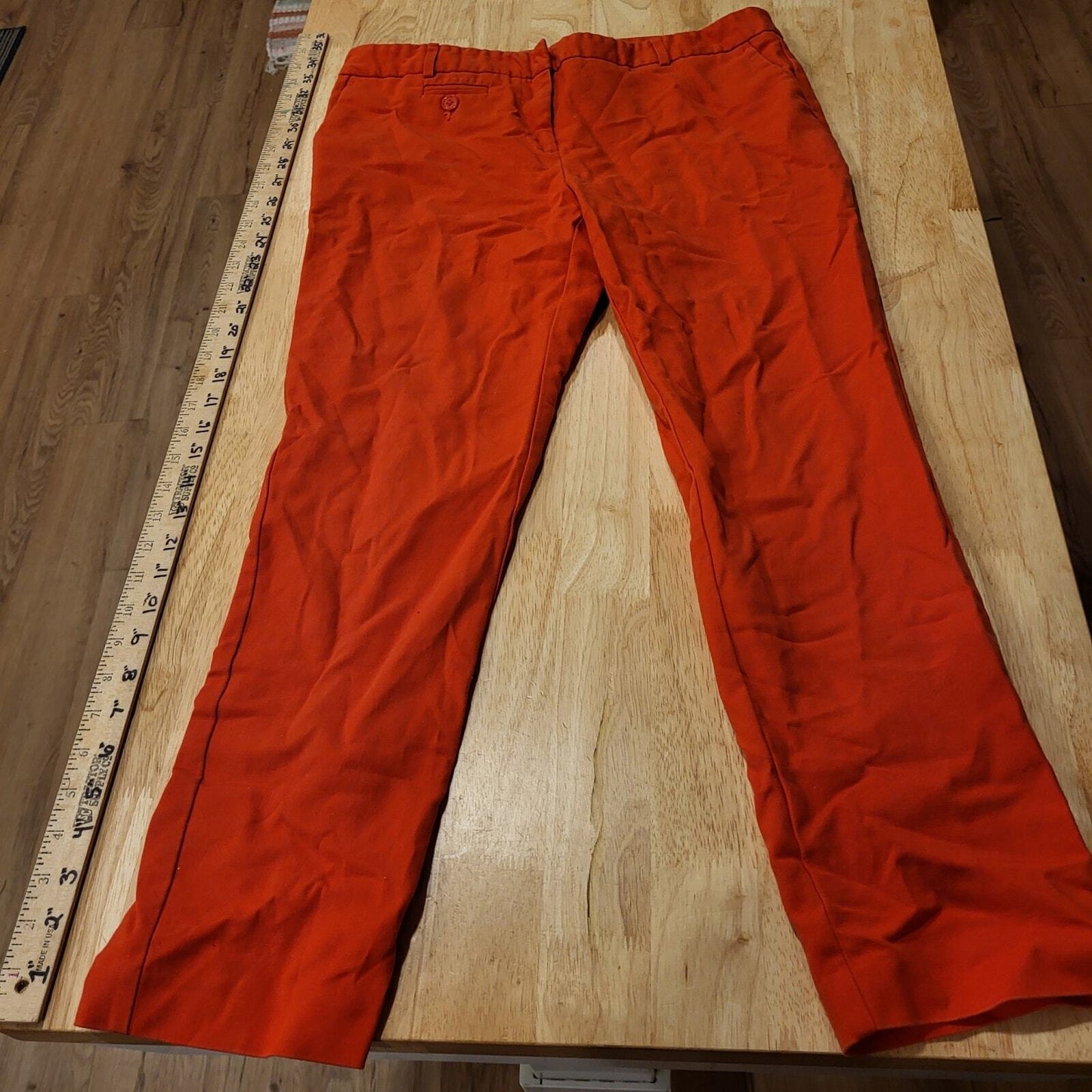 Van Heusen Studio Stretch Cotton Blend Red Trousers 25" Inseam Straight Leg
