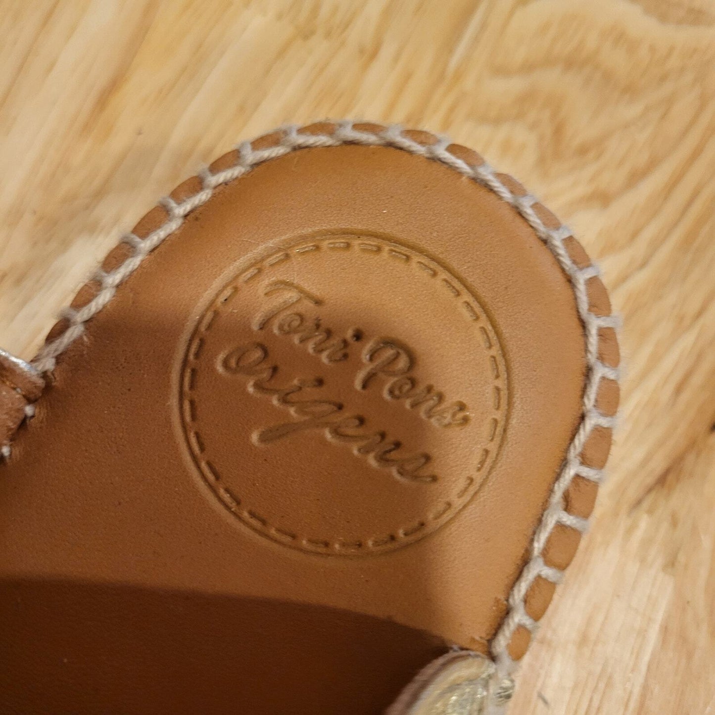 Toni Pons Teide Platinum Leather Espadrilles Open Toe Jute Wedge Hand Crafted 41