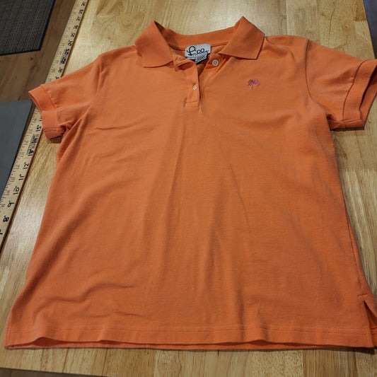 Lilly Pulitzer orange golf polo small collared button 18" pit 2 pit
