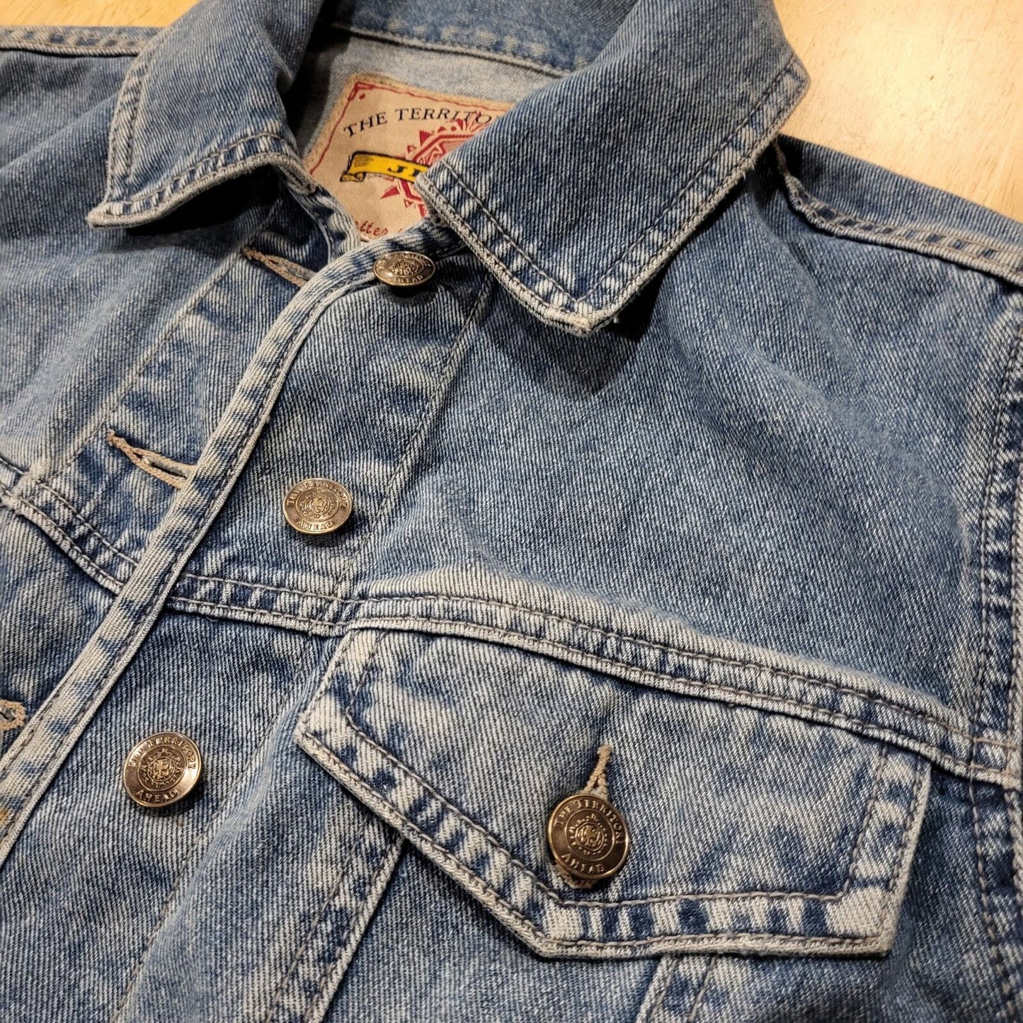 Territory Ahead Denim Jean Jacket 100% Cotton XS 19" P2P